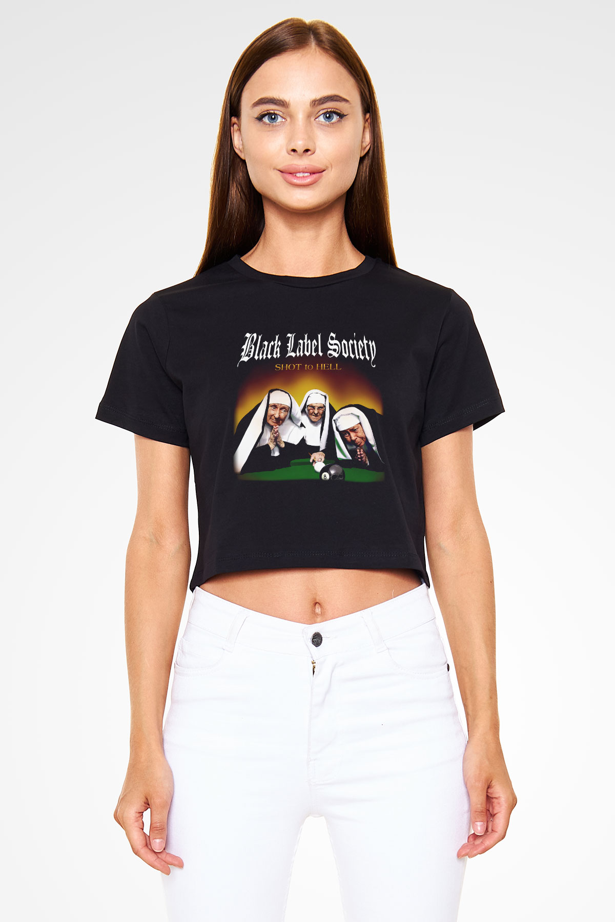 Black Label Society Siyah Crop Top Tişört