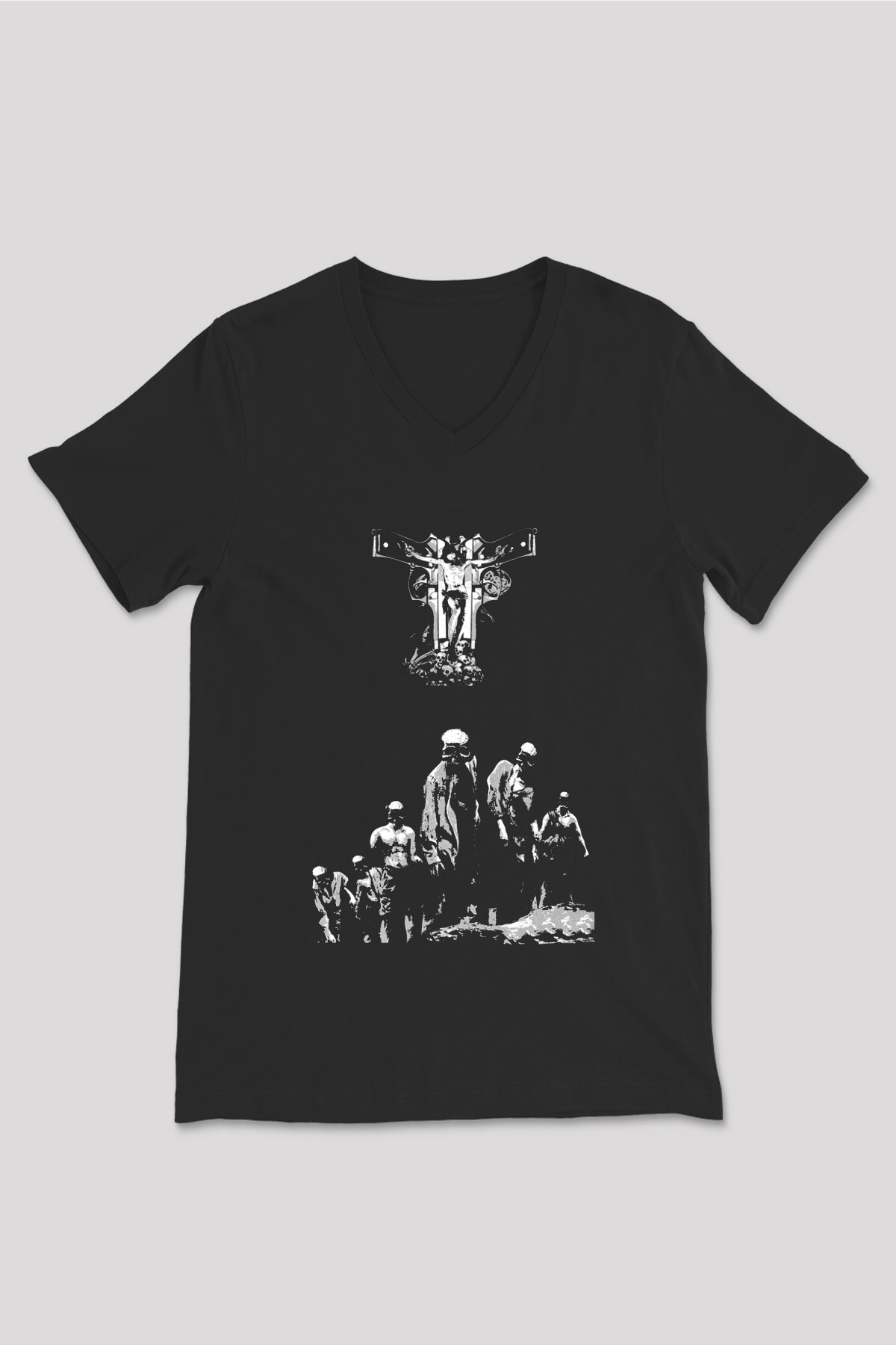 Black Label Society Siyah Unisex V Yaka Tişört T-Shirt
