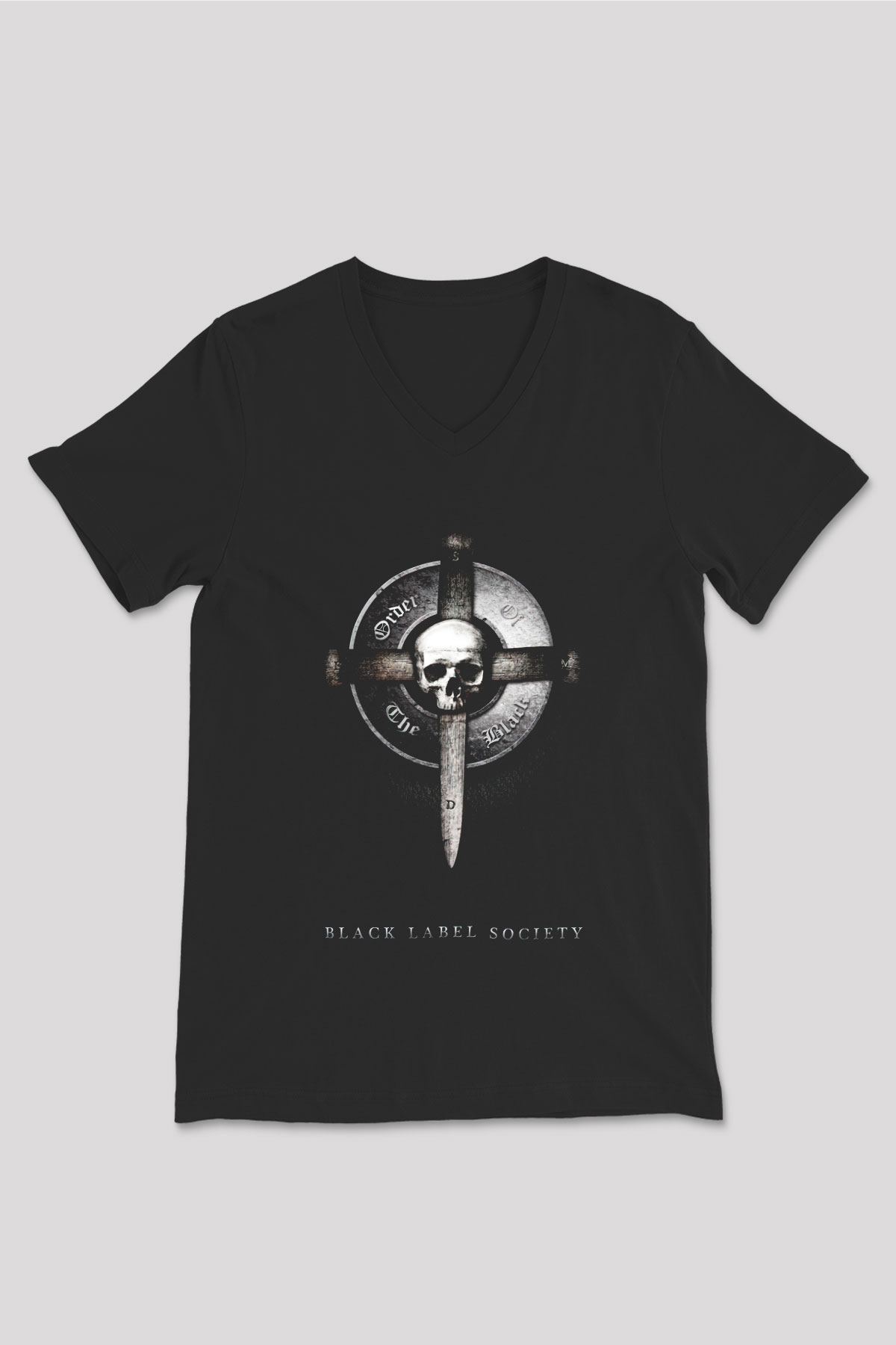 Black Label Society Siyah Unisex V Yaka Tişört T-Shirt