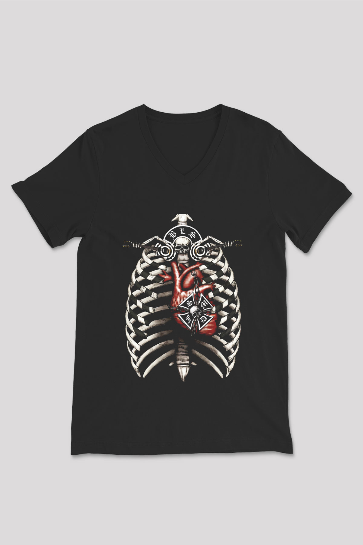 Black Label Society Siyah Unisex V Yaka Tişört T-Shirt