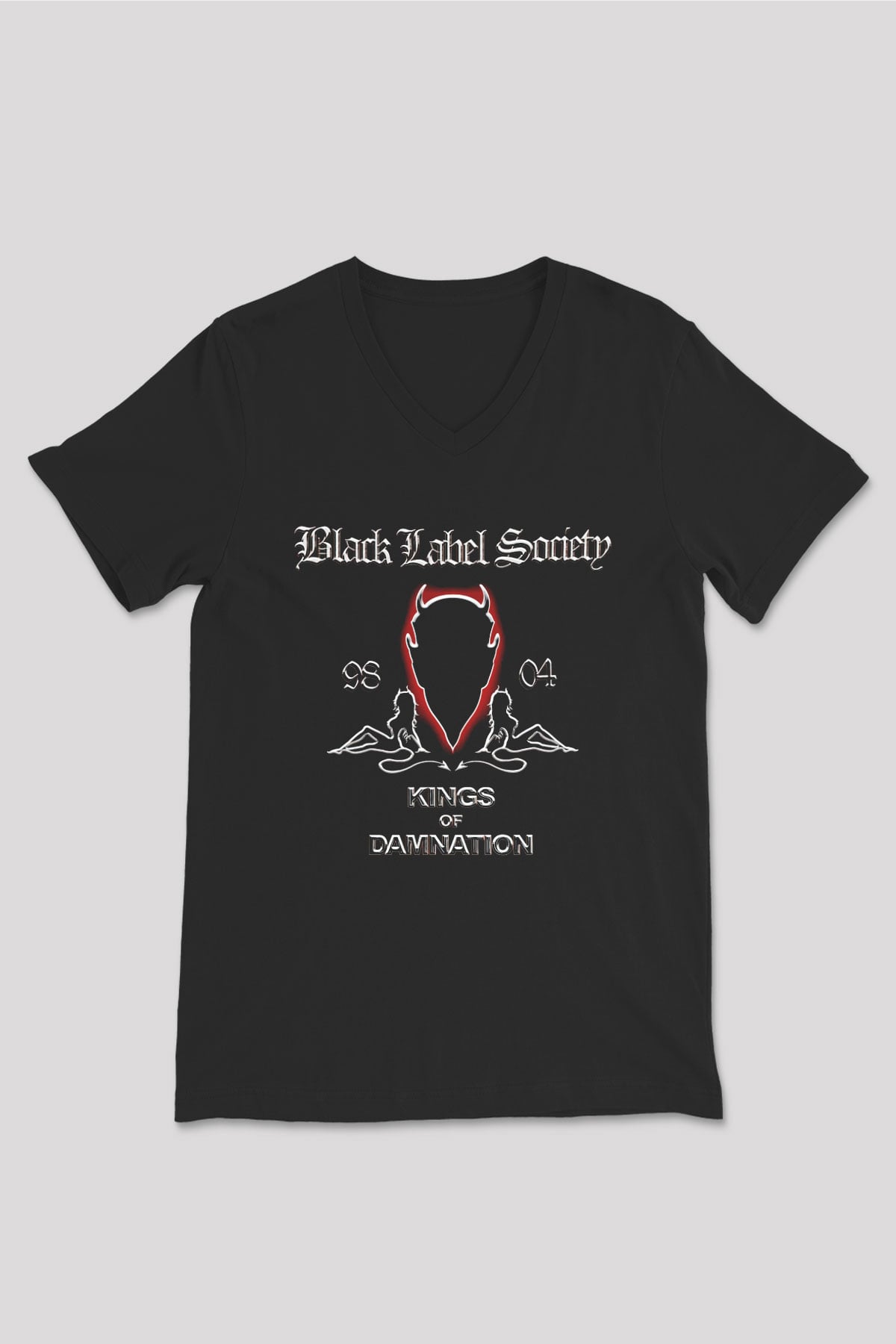 Black Label Society Siyah Unisex V Yaka Tişört T-Shirt