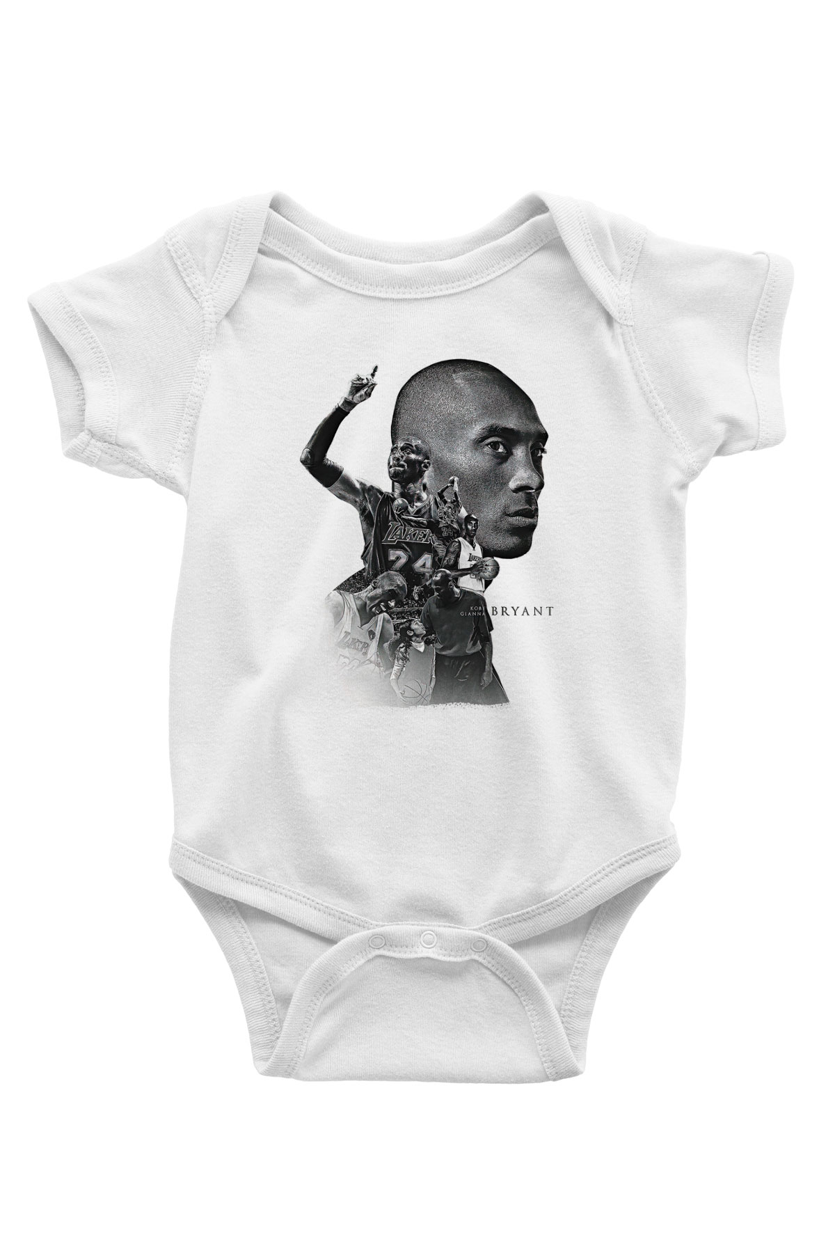 Black Mamba Baskılı Beyaz Unisex Bebek Body - Zıbın