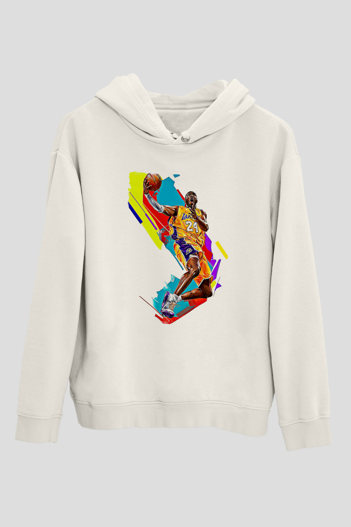 Black Mamba Baskılı Beyaz Unisex Kapüşonlu Sweatshirt