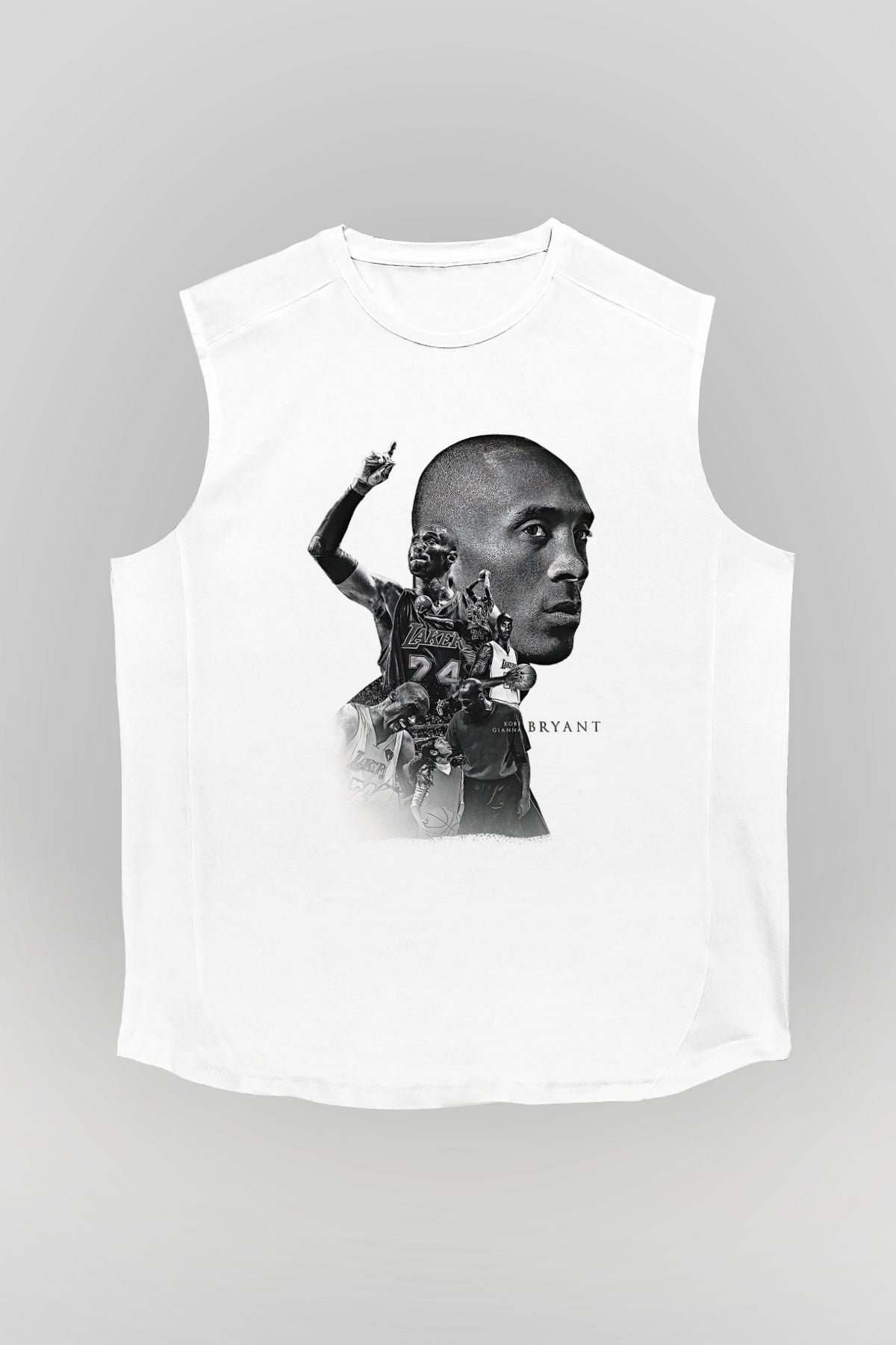 Black Mamba Baskılı Beyaz Unisex Kolsuz Tişört - Tshirt