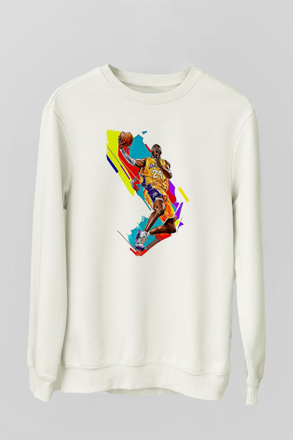 Black Mamba Baskılı Beyaz Unisex Sweatshirt
