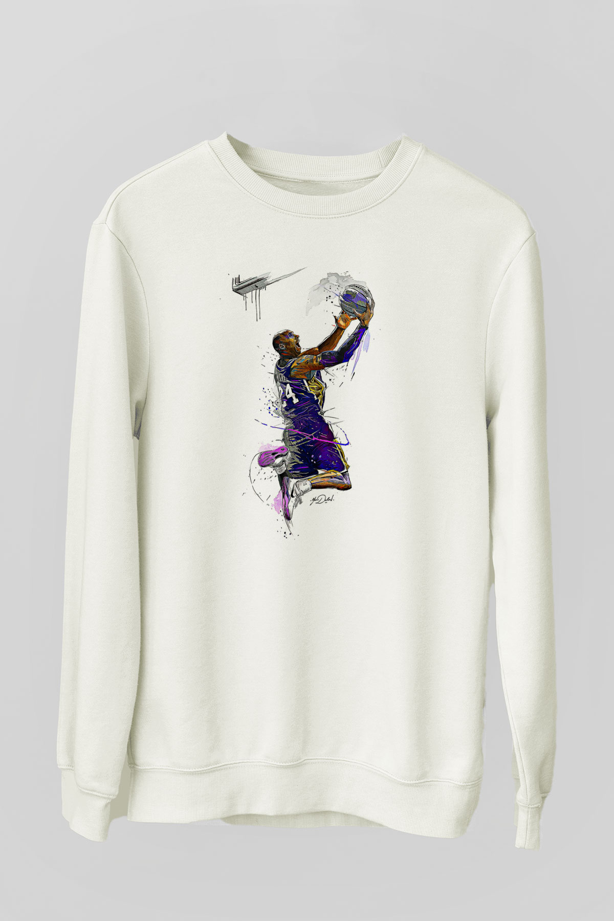 Black Mamba Baskılı Beyaz Unisex Sweatshirt