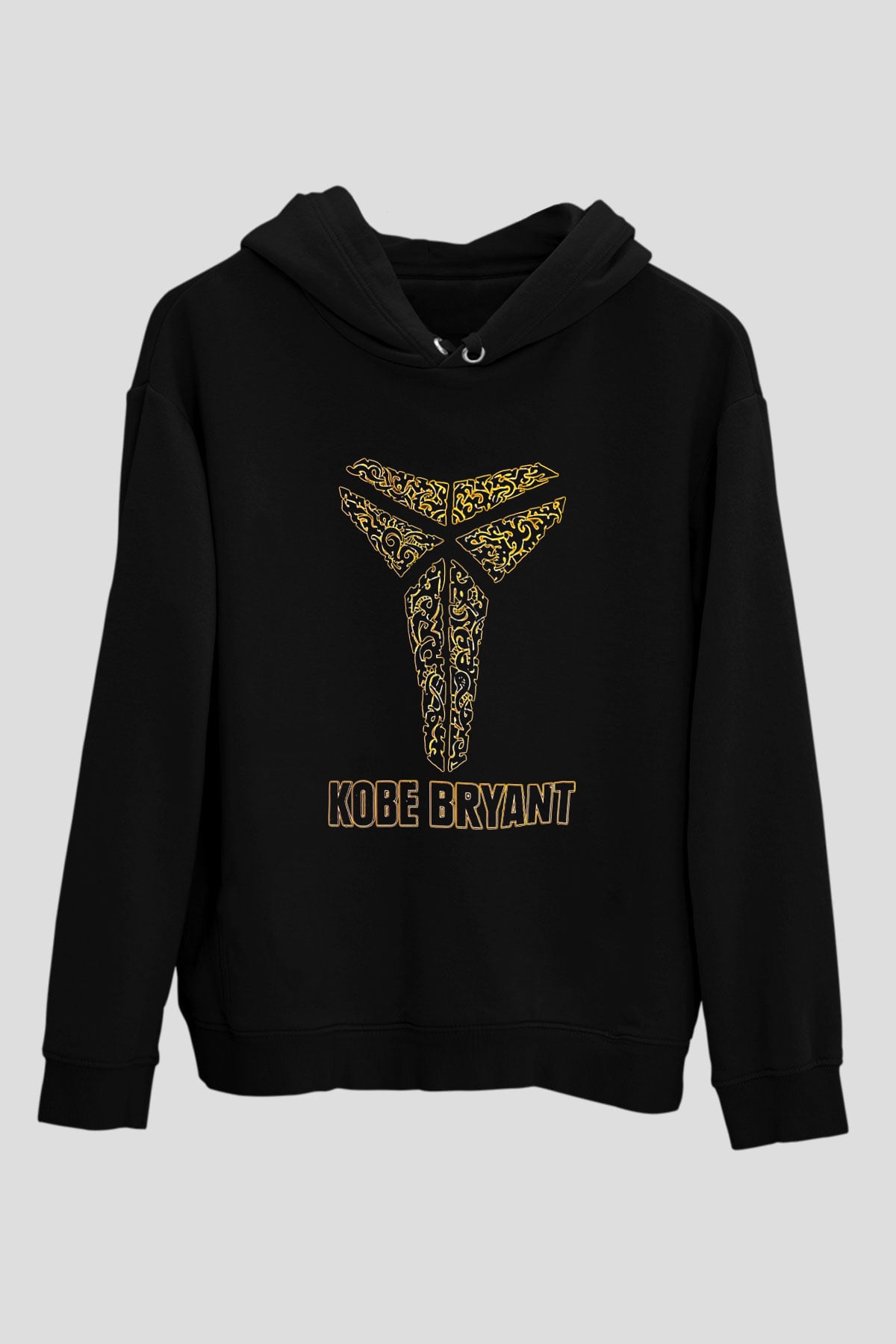 Black Mamba Baskılı Unisex Siyah Kapüşonlu Sweatshirt