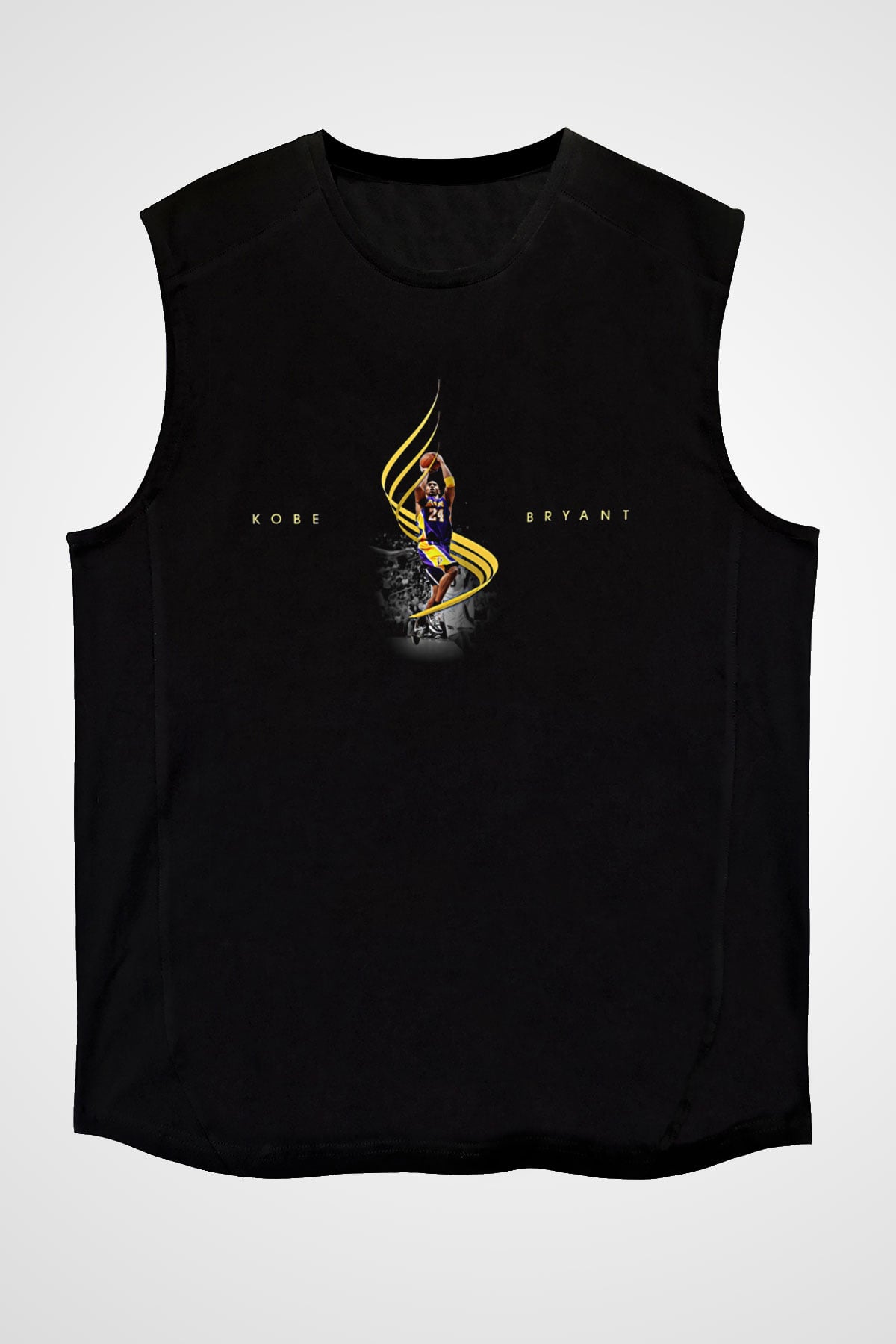 Black Mamba Baskılı Unisex Siyah Kolsuz Tişört - Tshirt