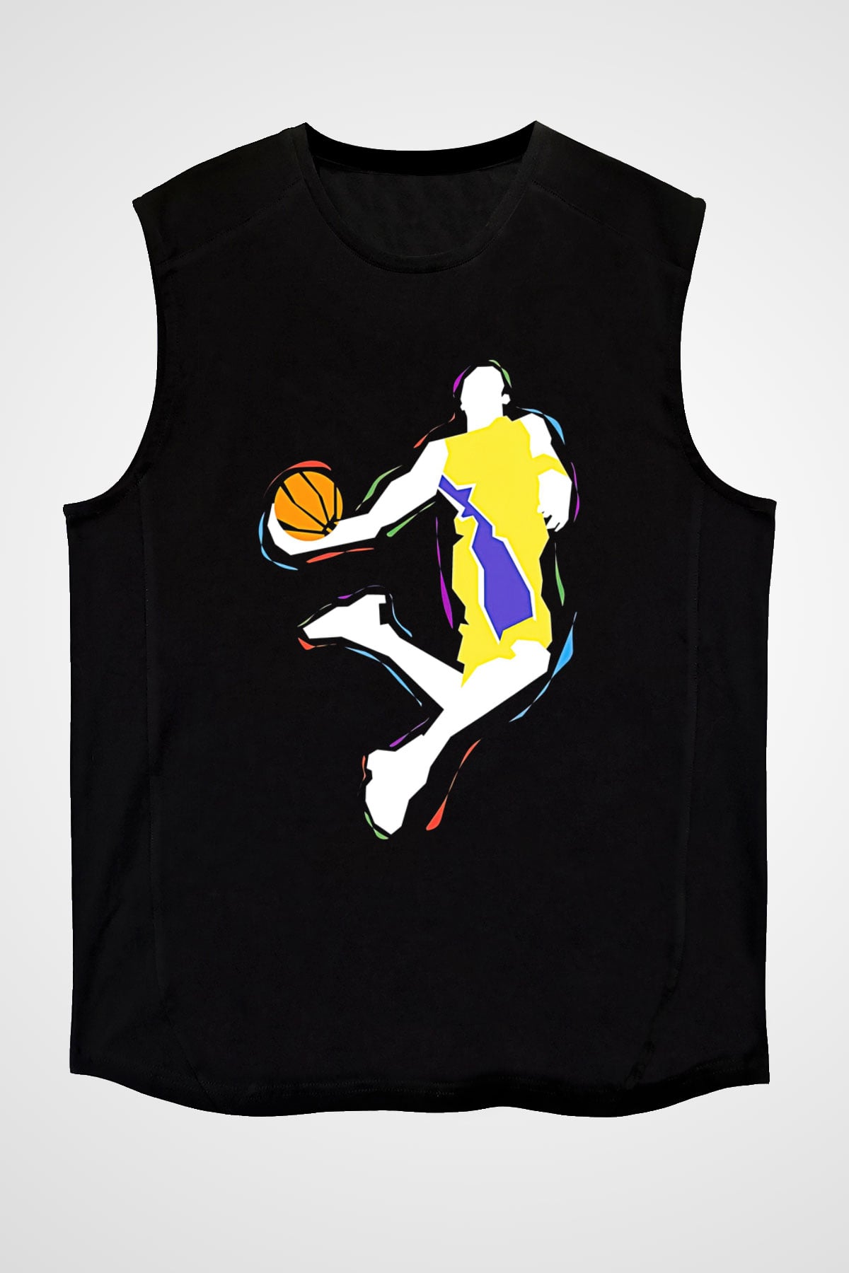 Black Mamba Baskılı Unisex Siyah Kolsuz Tişört - Tshirt