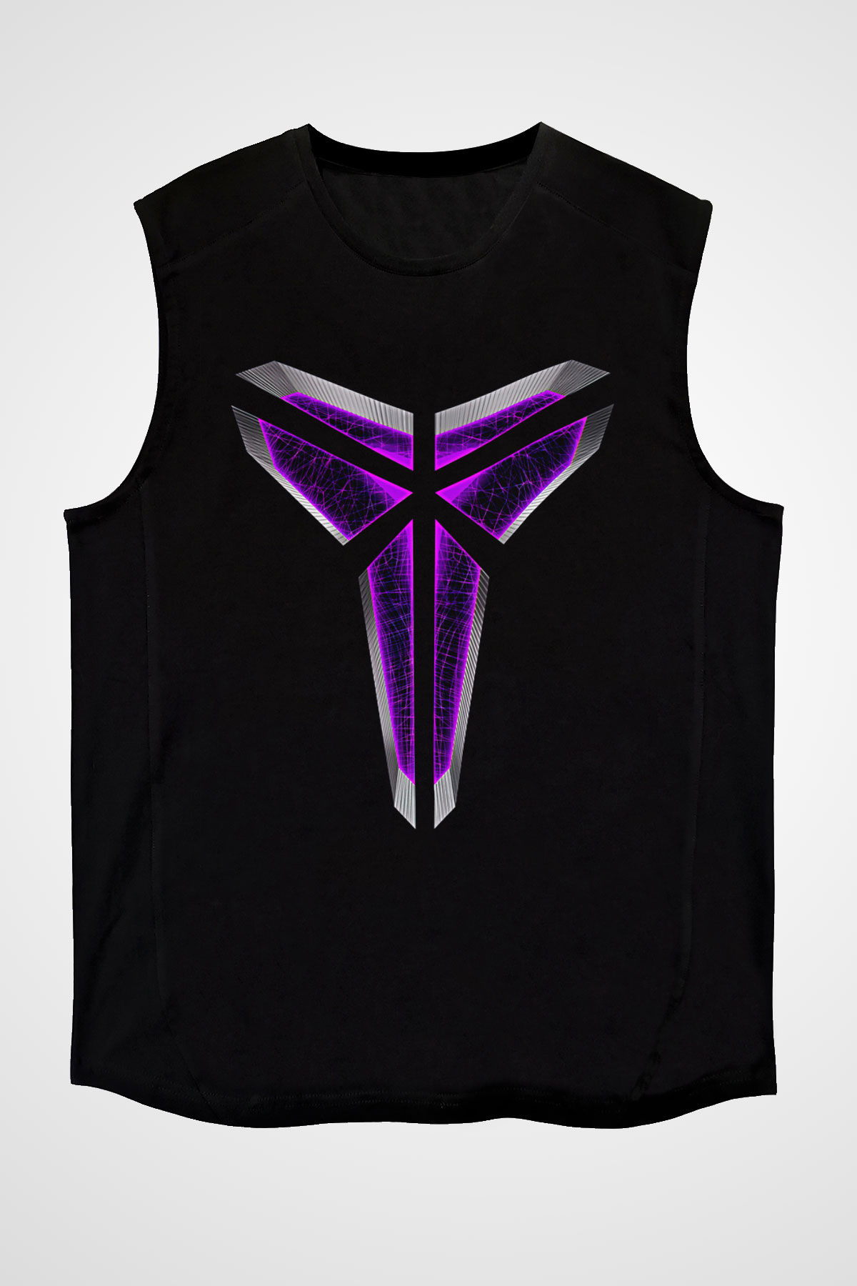 Black Mamba Baskılı Unisex Siyah Kolsuz Tişört - Tshirt