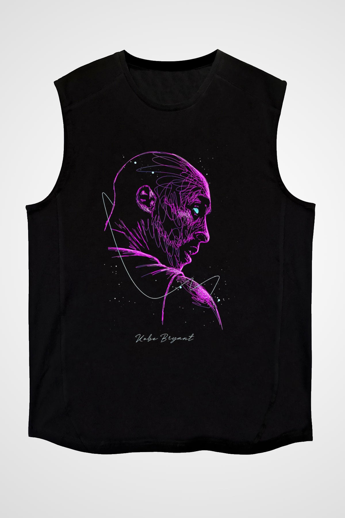 Black Mamba Baskılı Unisex Siyah Kolsuz Tişört - Tshirt