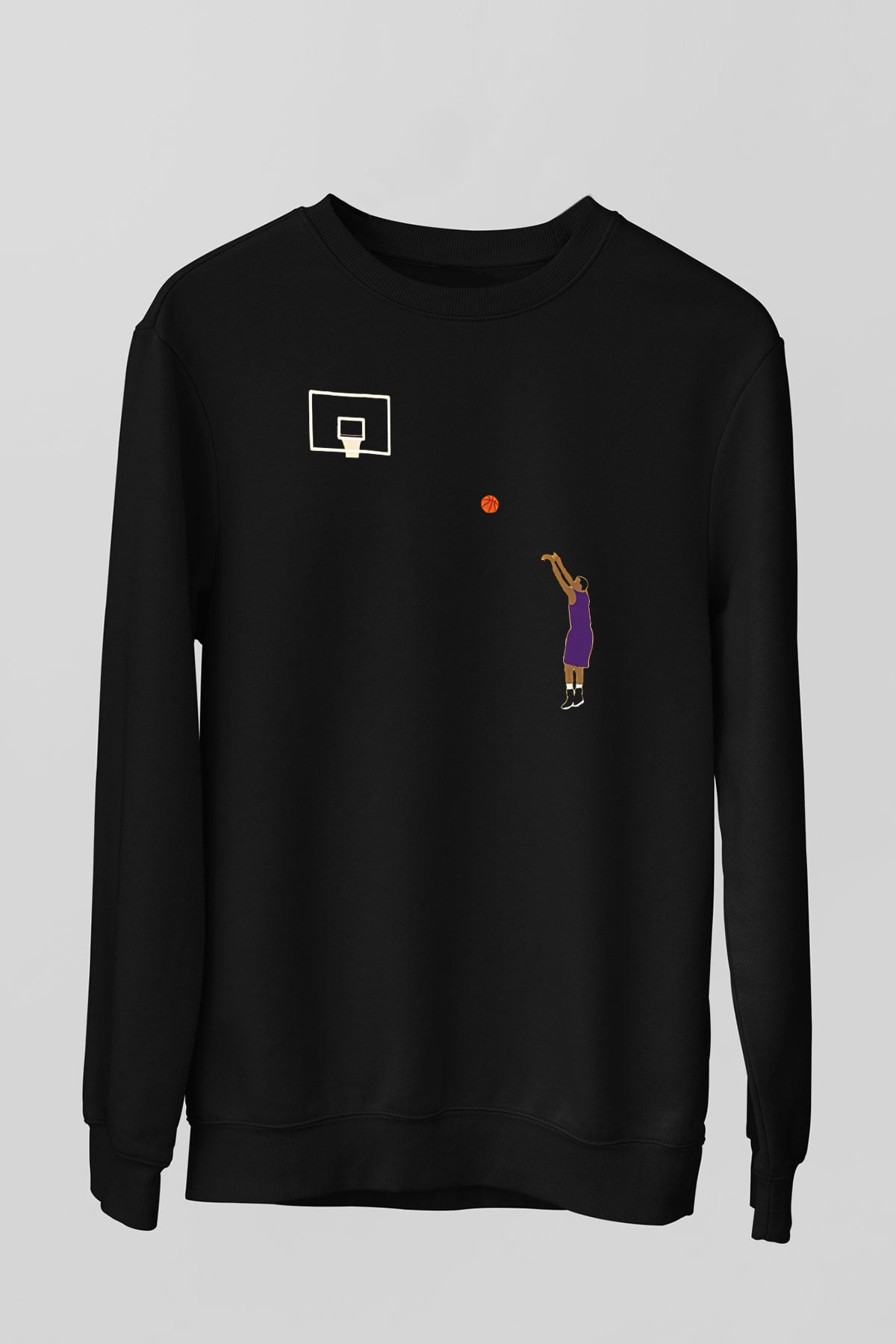 Black Mamba Baskılı Unisex Siyah Sweatshirt