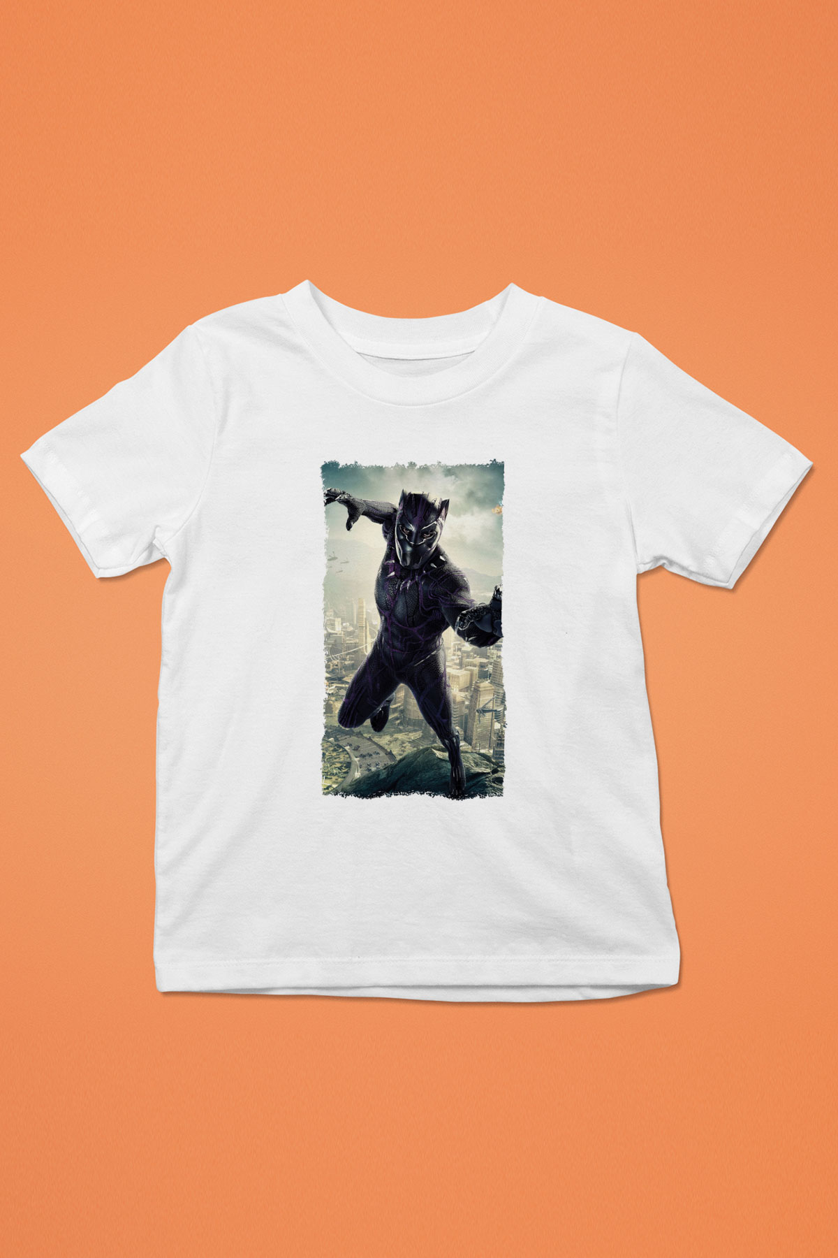 Black Panther Beyaz Unisex Çocuk Tişört