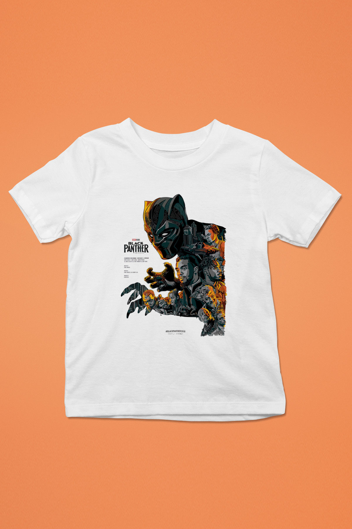 Black Panther Beyaz Unisex Çocuk Tişört