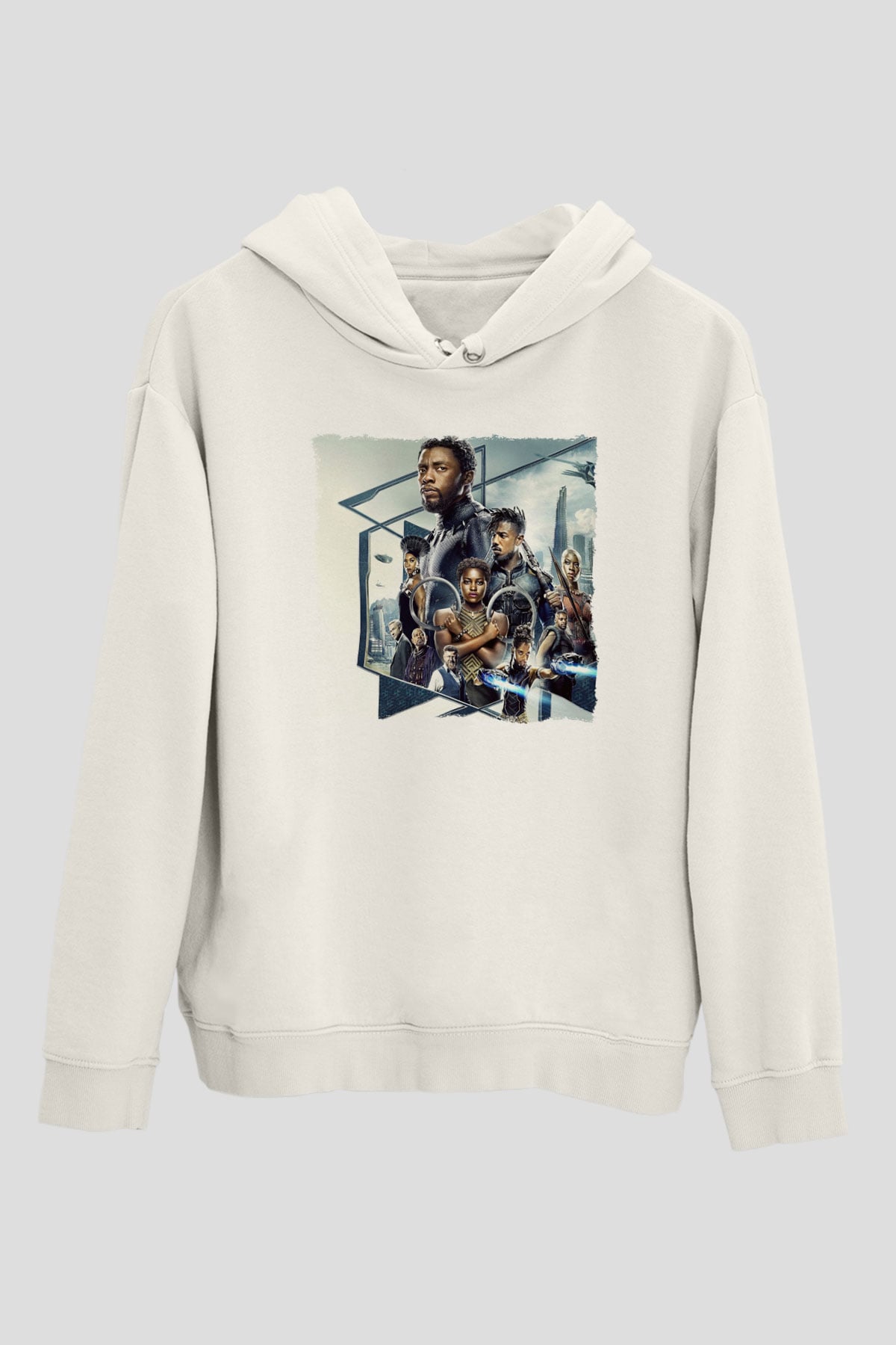 Black Panther Beyaz Unisex Hoodie