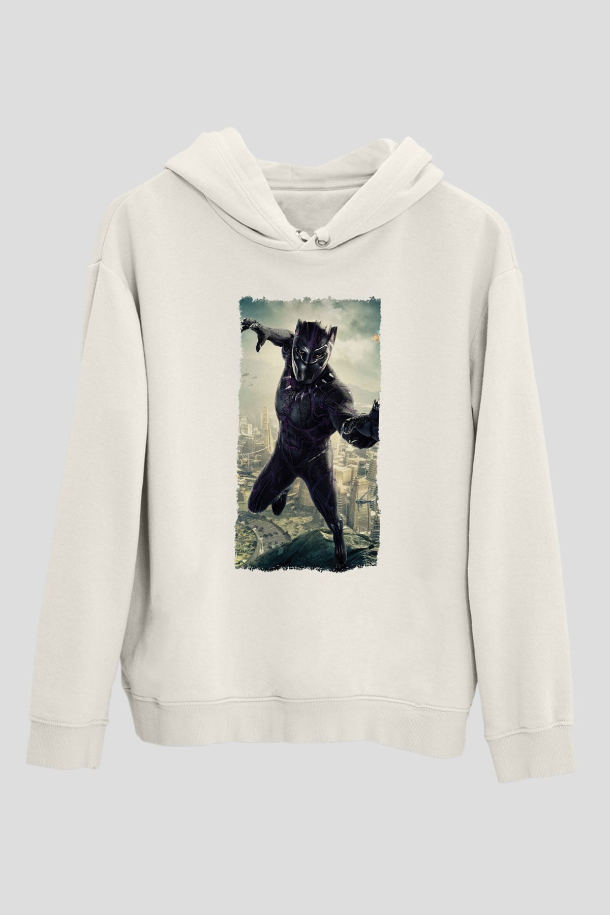 Black Panther Beyaz Unisex Hoodie