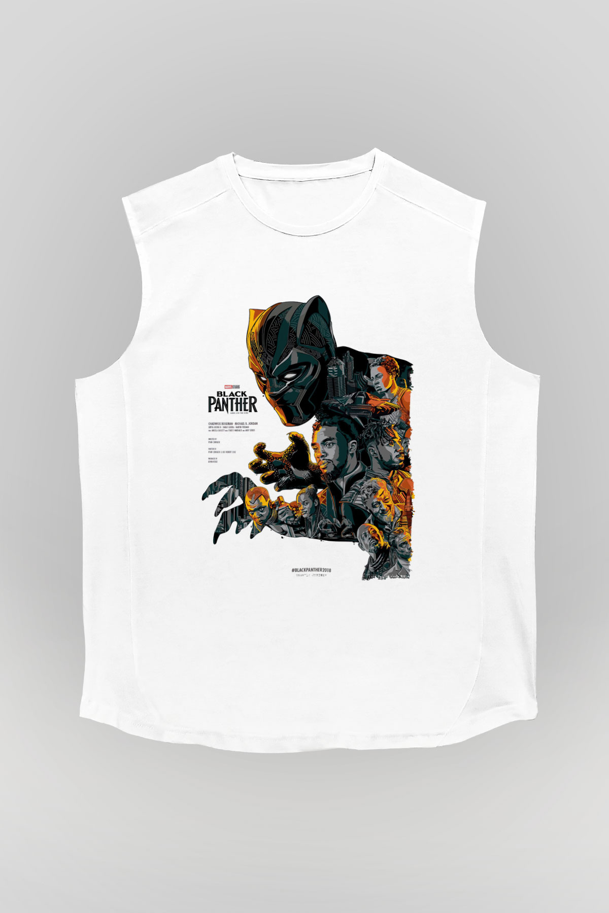 Black Panther Beyaz Unisex Kolsuz Tişört