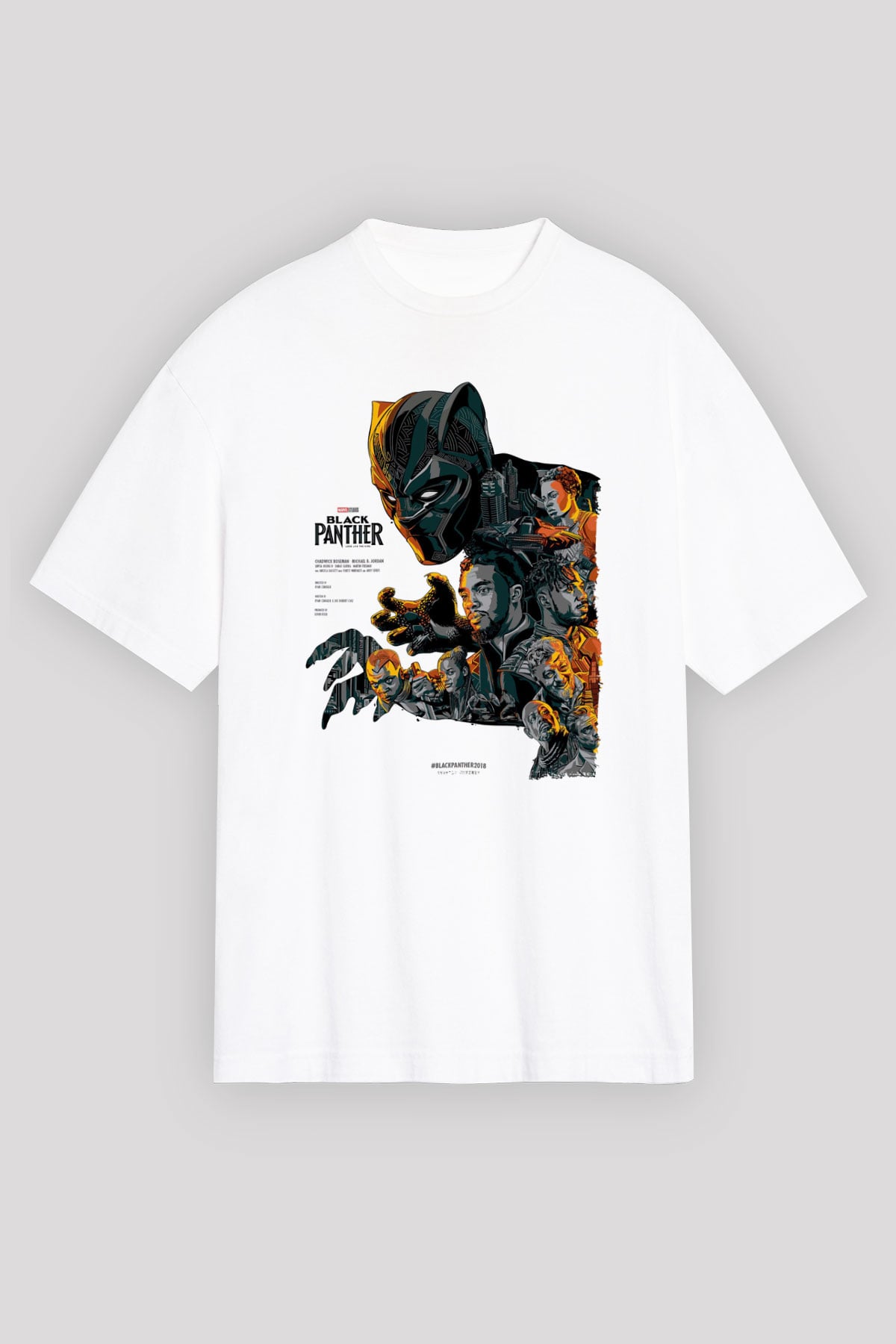 Black Panther Beyaz Unisex Tişört T-Shirt