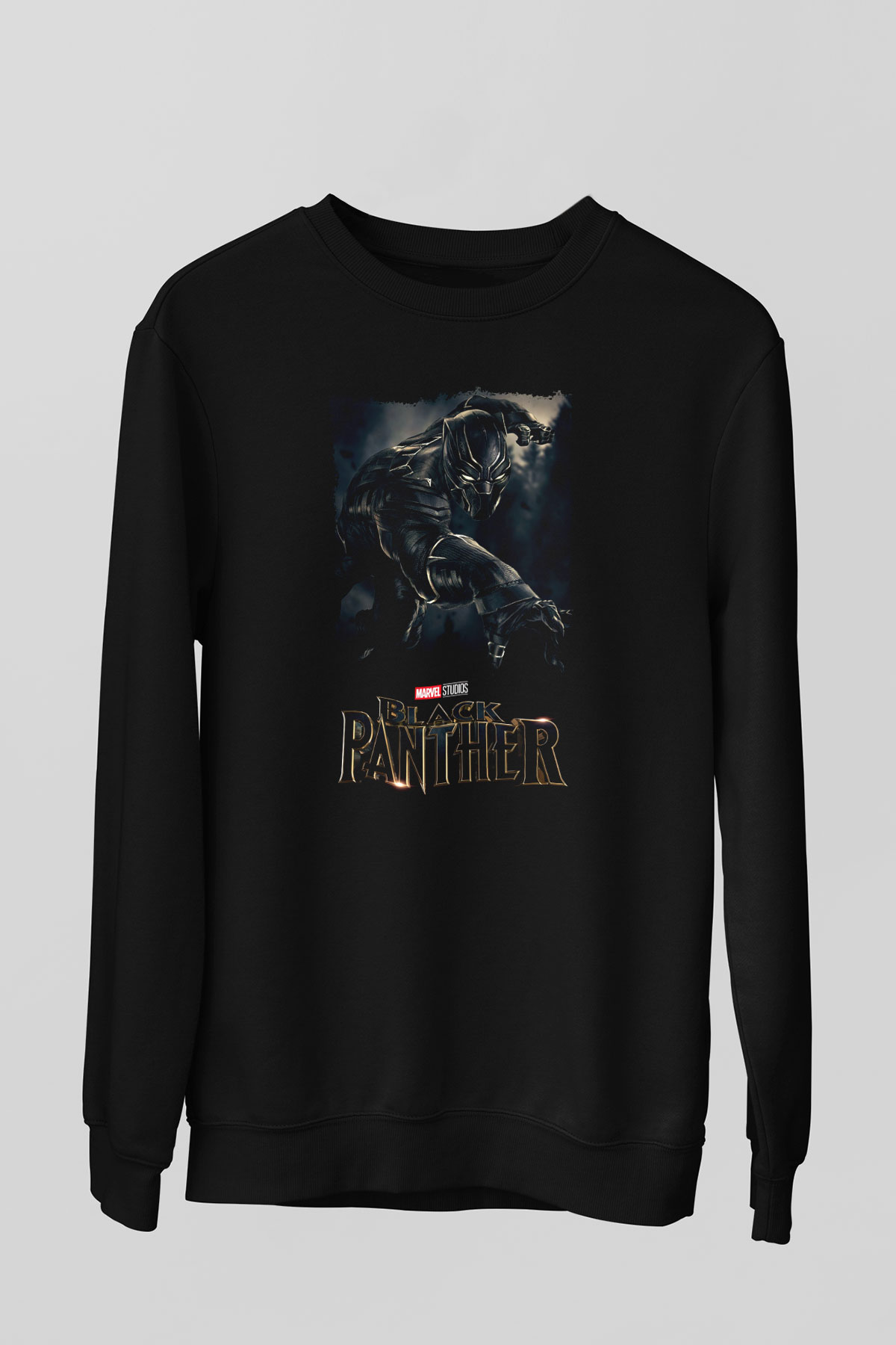 Black Panther Siyah Unisex Sweatshirt