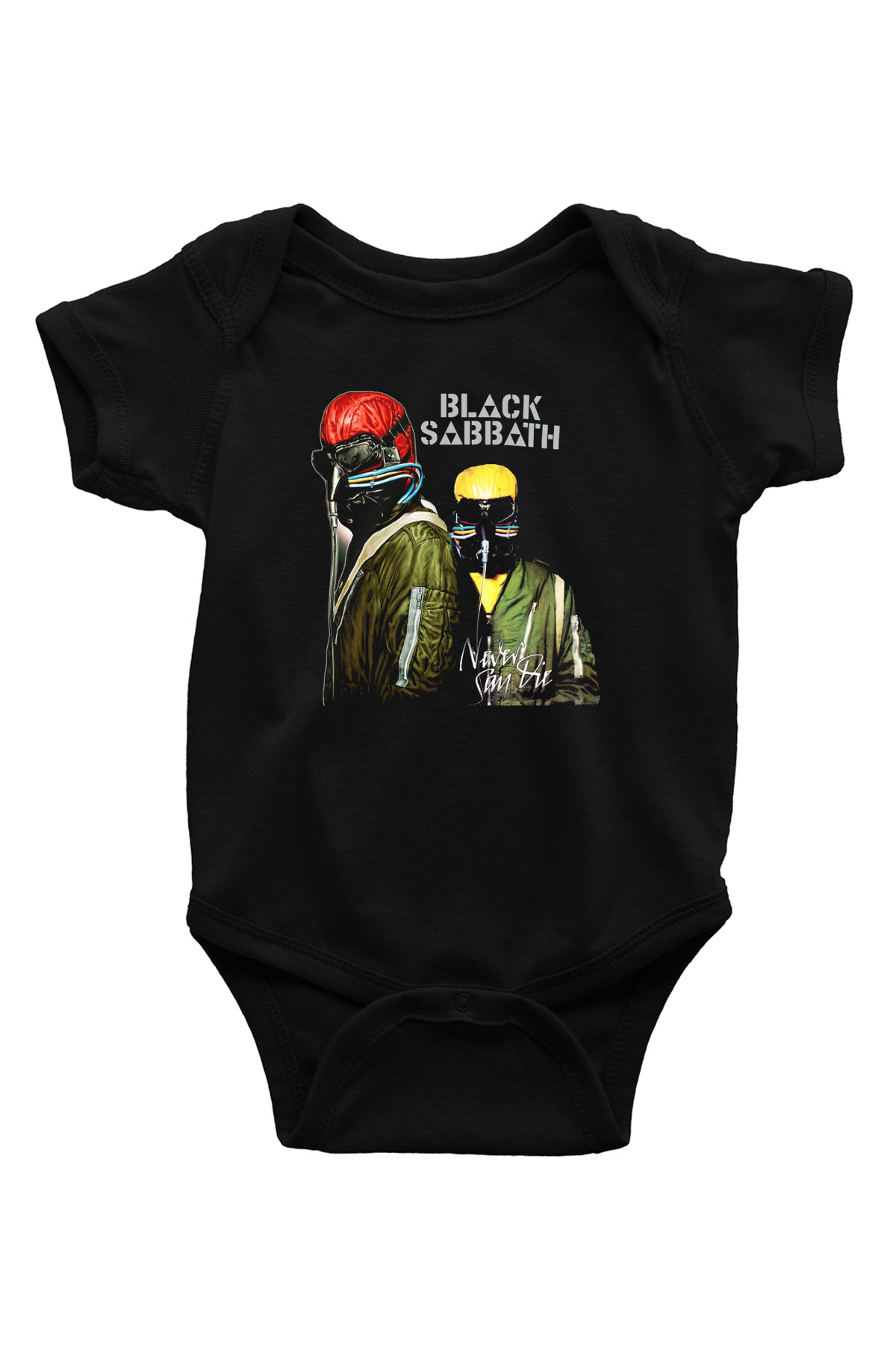 Black Sabbath Baskılı Siyah Bebek Body - Zıbın