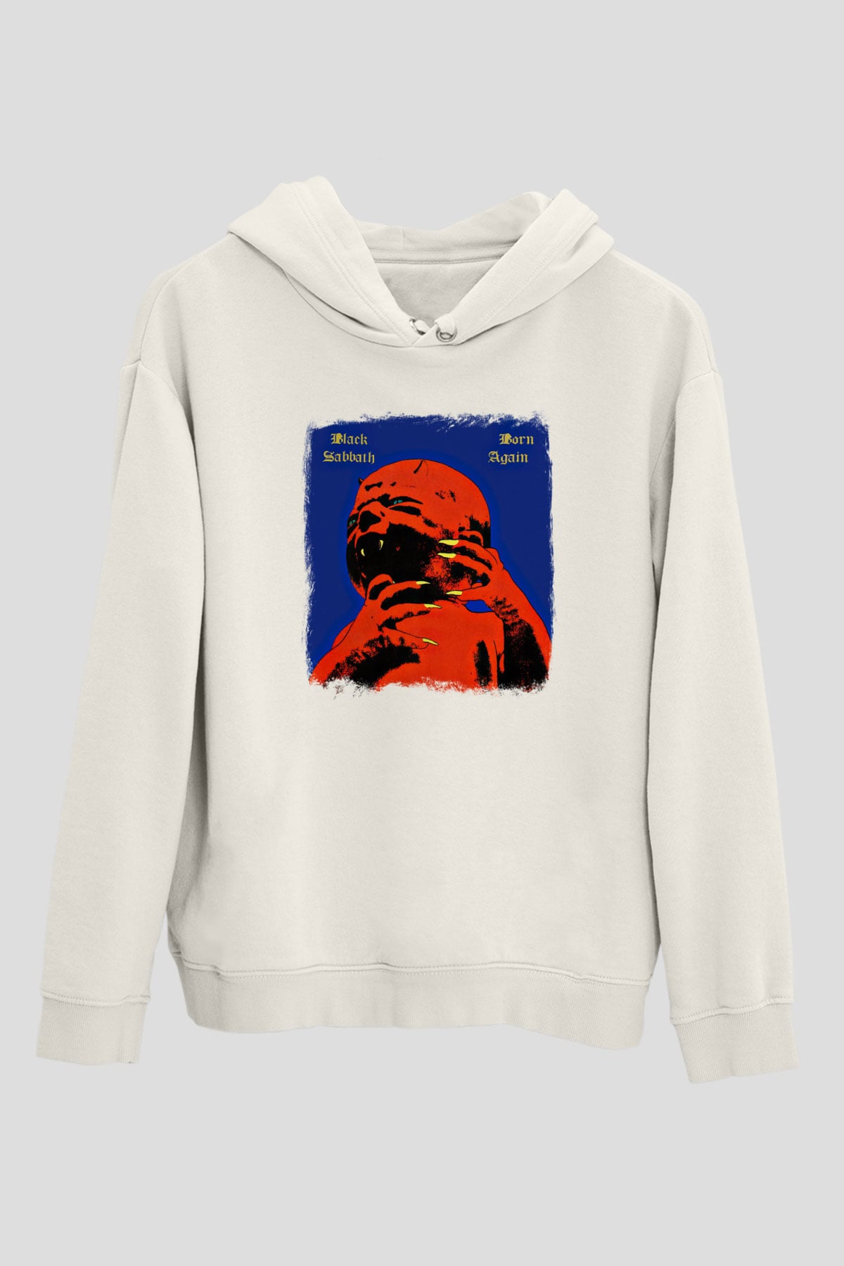 Black Sabbath Baskılı Unisex Beyaz Hoodie