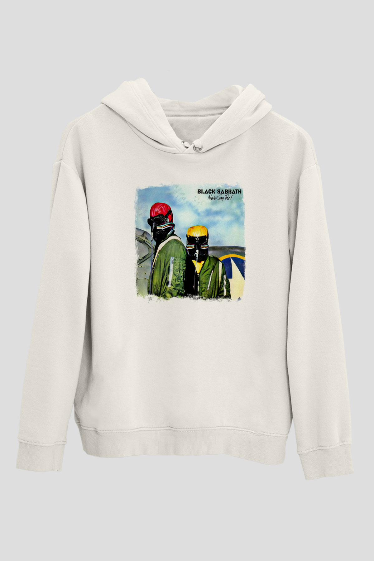 Black Sabbath Baskılı Unisex Beyaz Hoodie