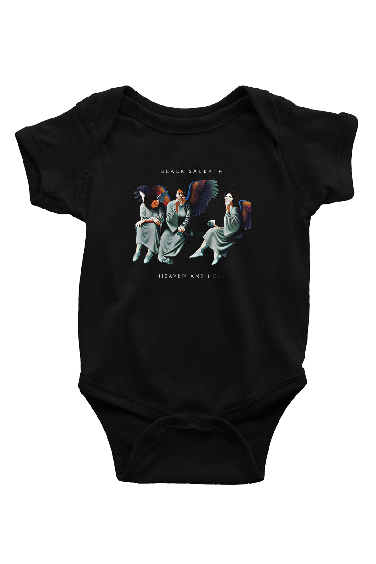 Black Sabbath Baskılı Unisex Siyah Bebek Body - Zıbın
