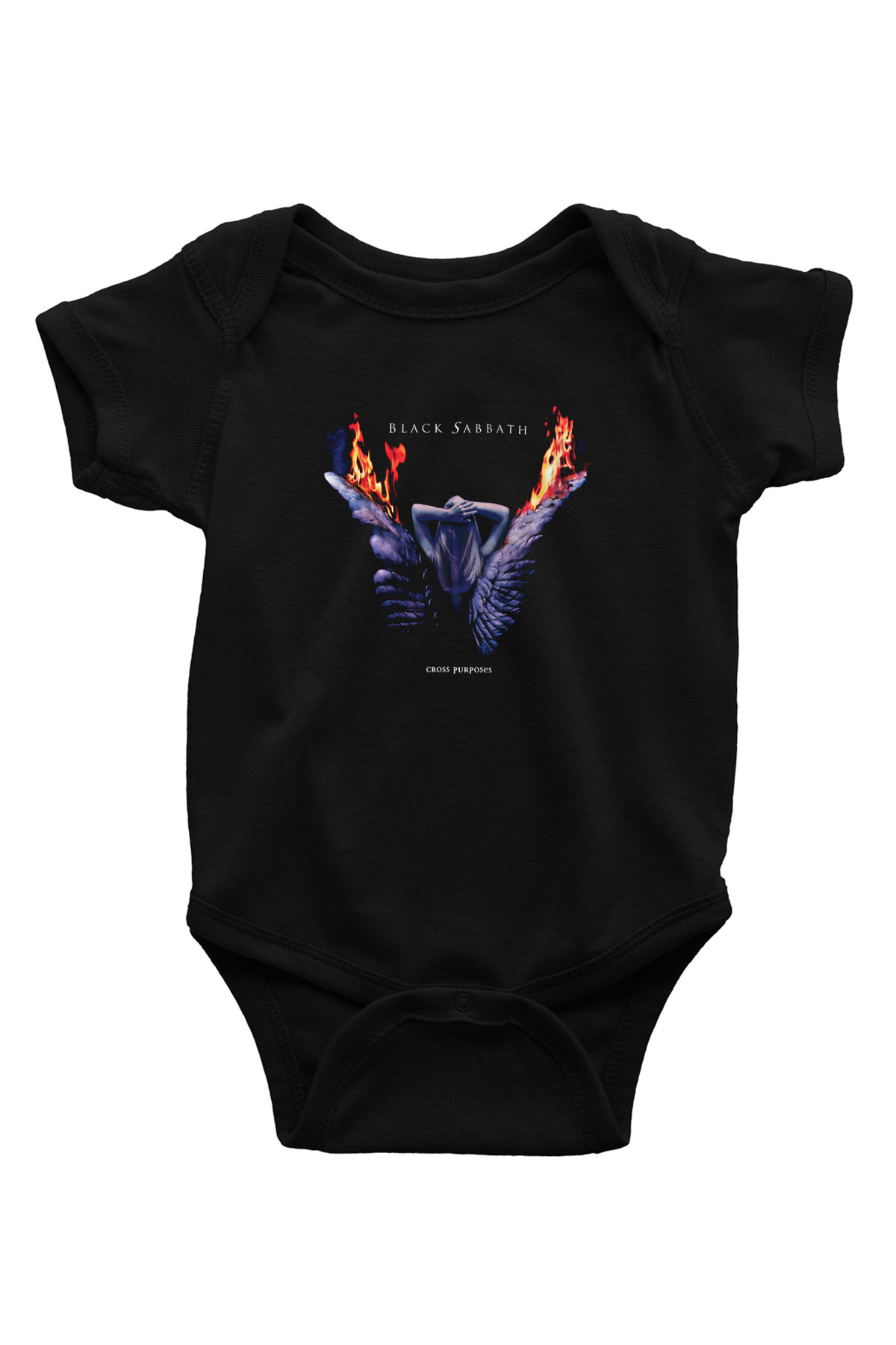 Black Sabbath Baskılı Unisex Siyah Bebek Body - Zıbın