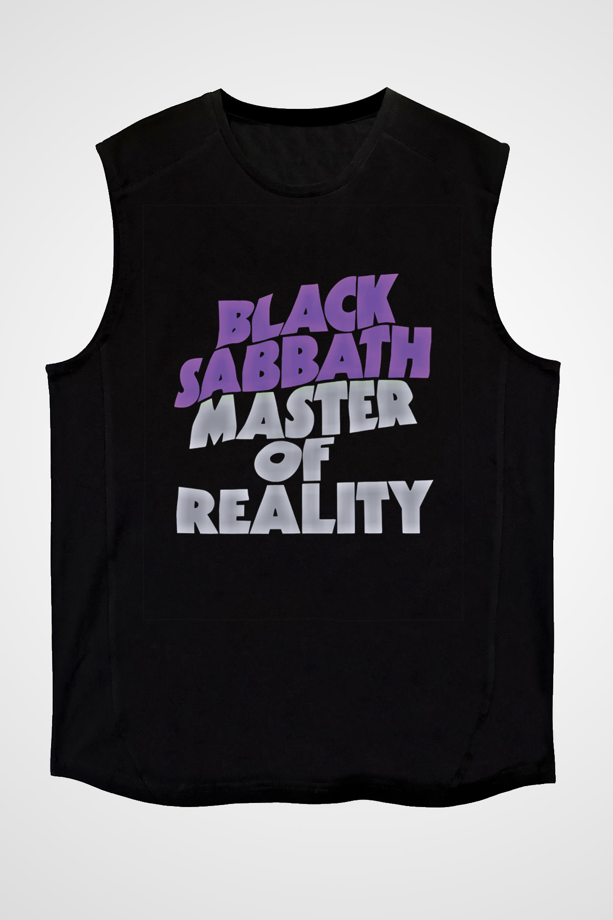 Black Sabbath Baskılı Unisex Siyah Kolsuz Tişört