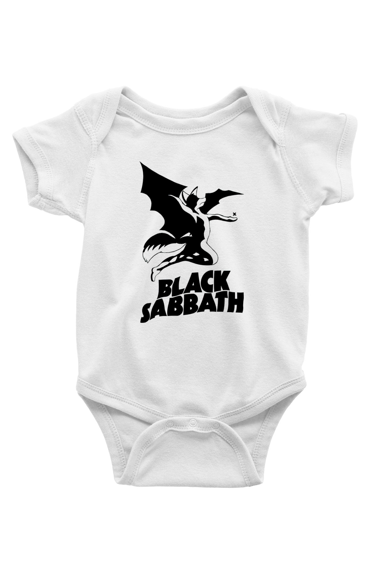 Black Sabbath Beyaz Bebek Body - Zıbın