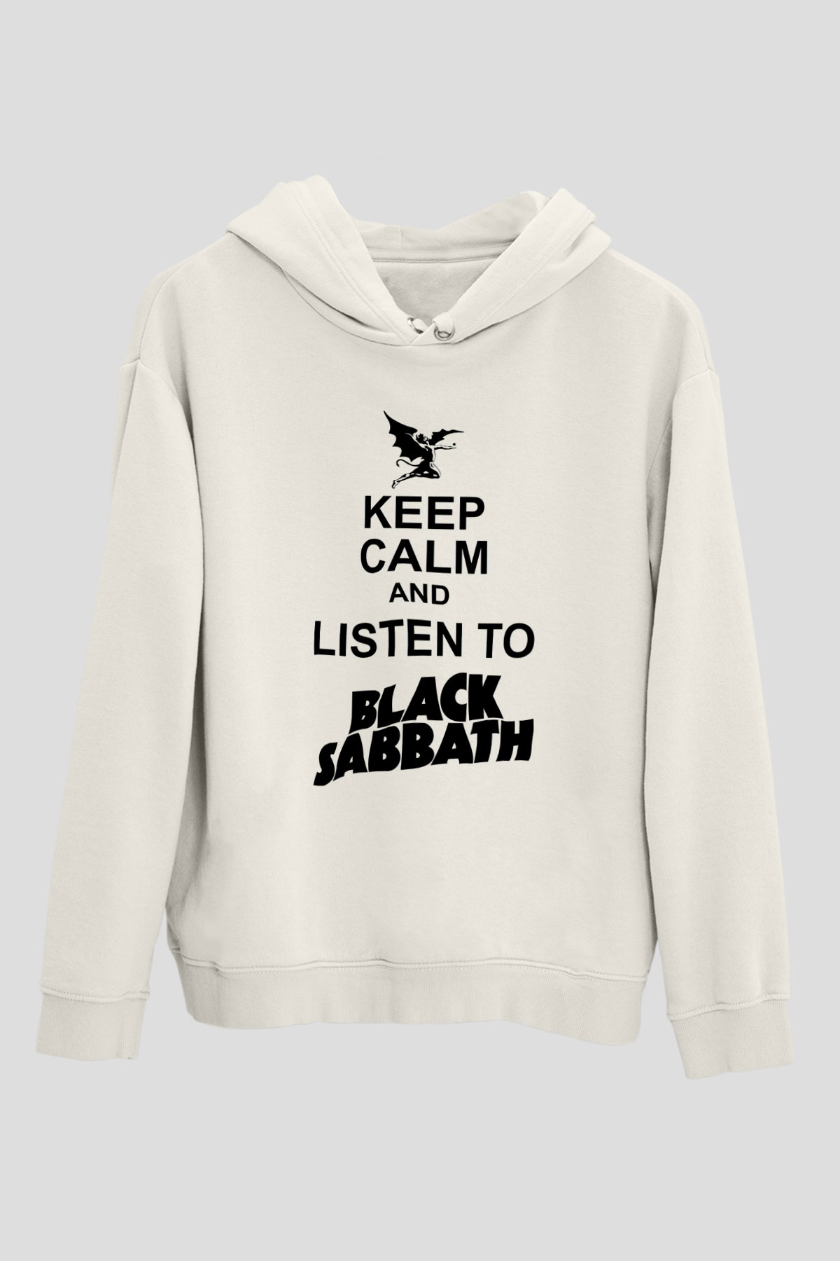 Black Sabbath Beyaz Unisex Kapşonlu Sweatshirt