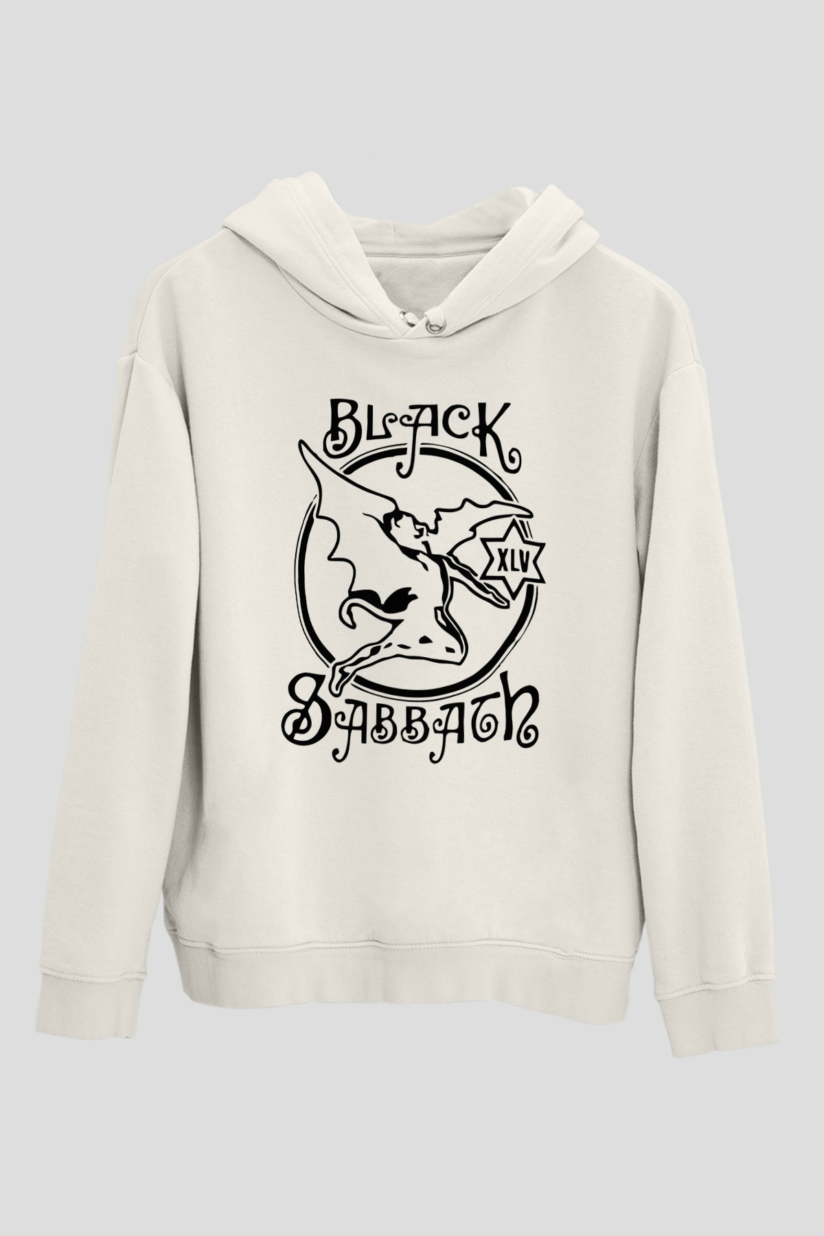 Black Sabbath Beyaz Unisex Kapşonlu Sweatshirt