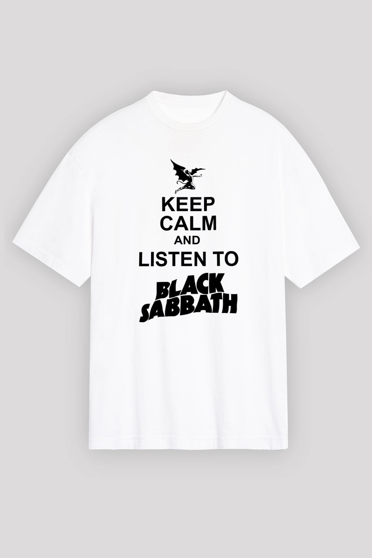 Black Sabbath Beyaz Unisex Oversize Tişört T-Shirt