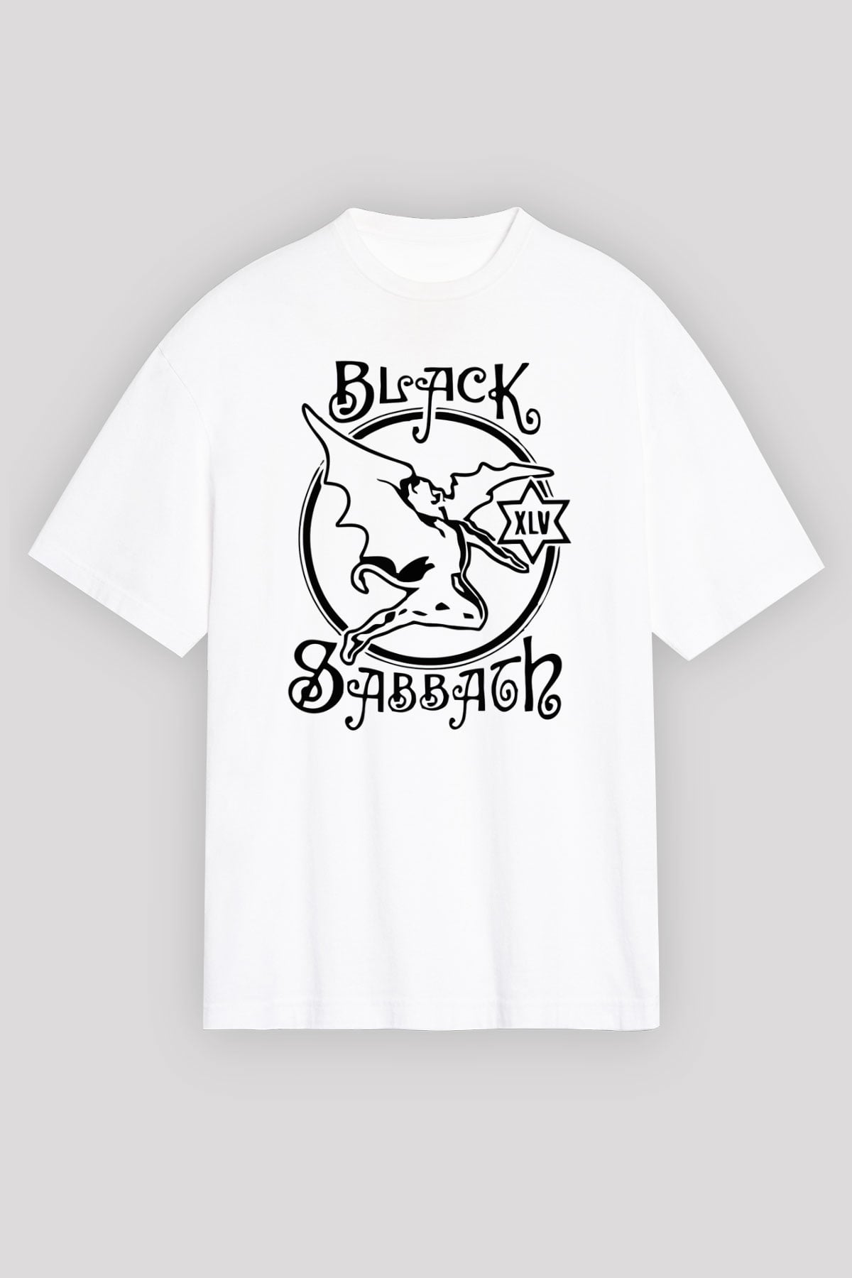 Black Sabbath Beyaz Unisex Oversize Tişört T-Shirt