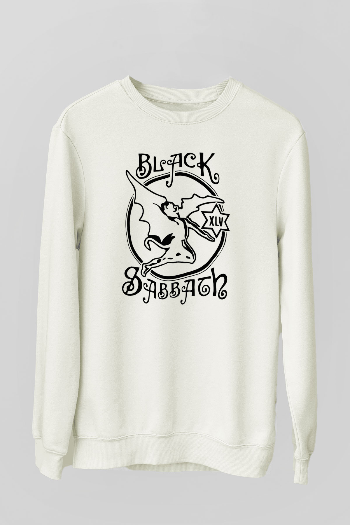 Black Sabbath Beyaz Unisex Sweatshirt