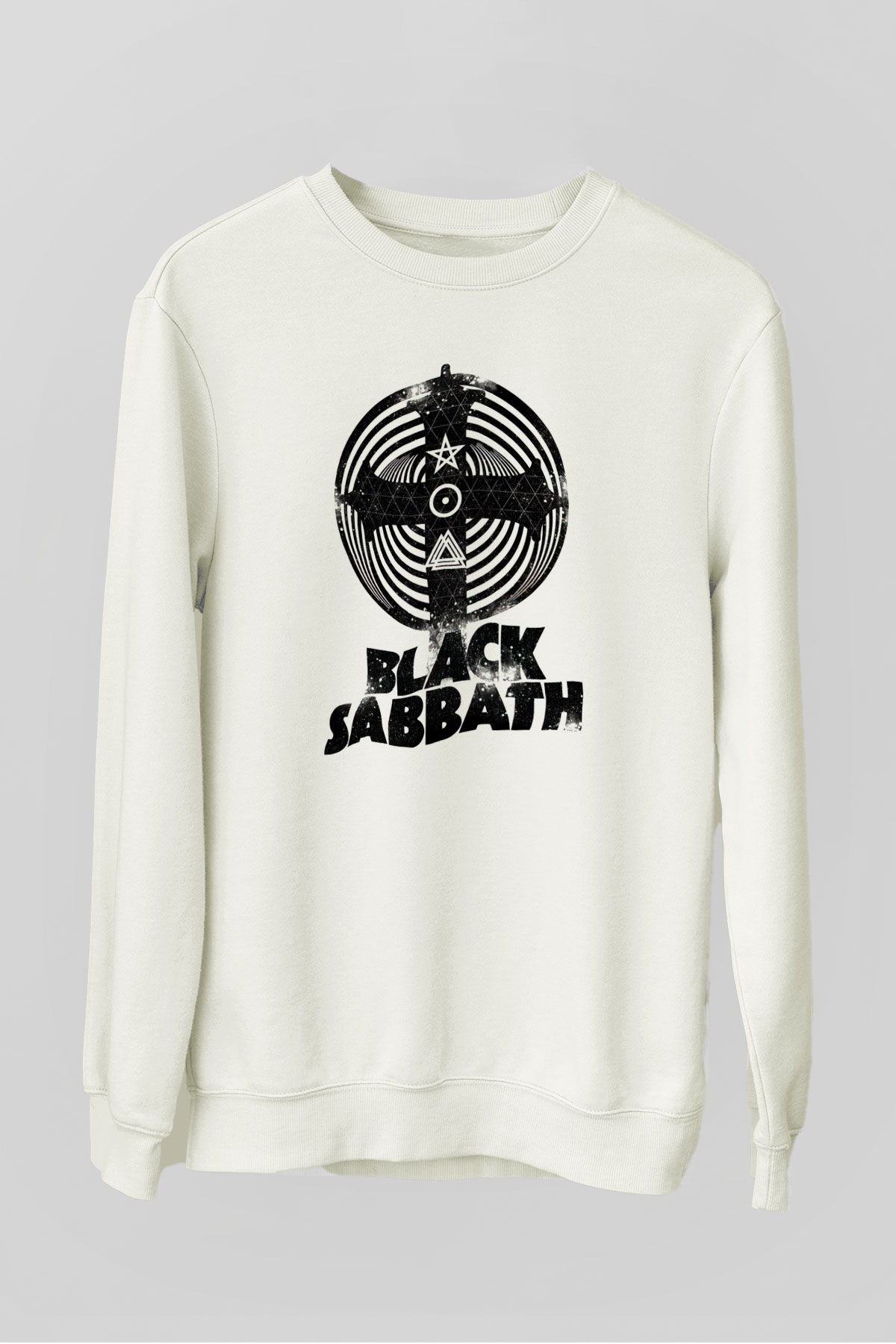 Black Sabbath Beyaz Unisex Sweatshirt