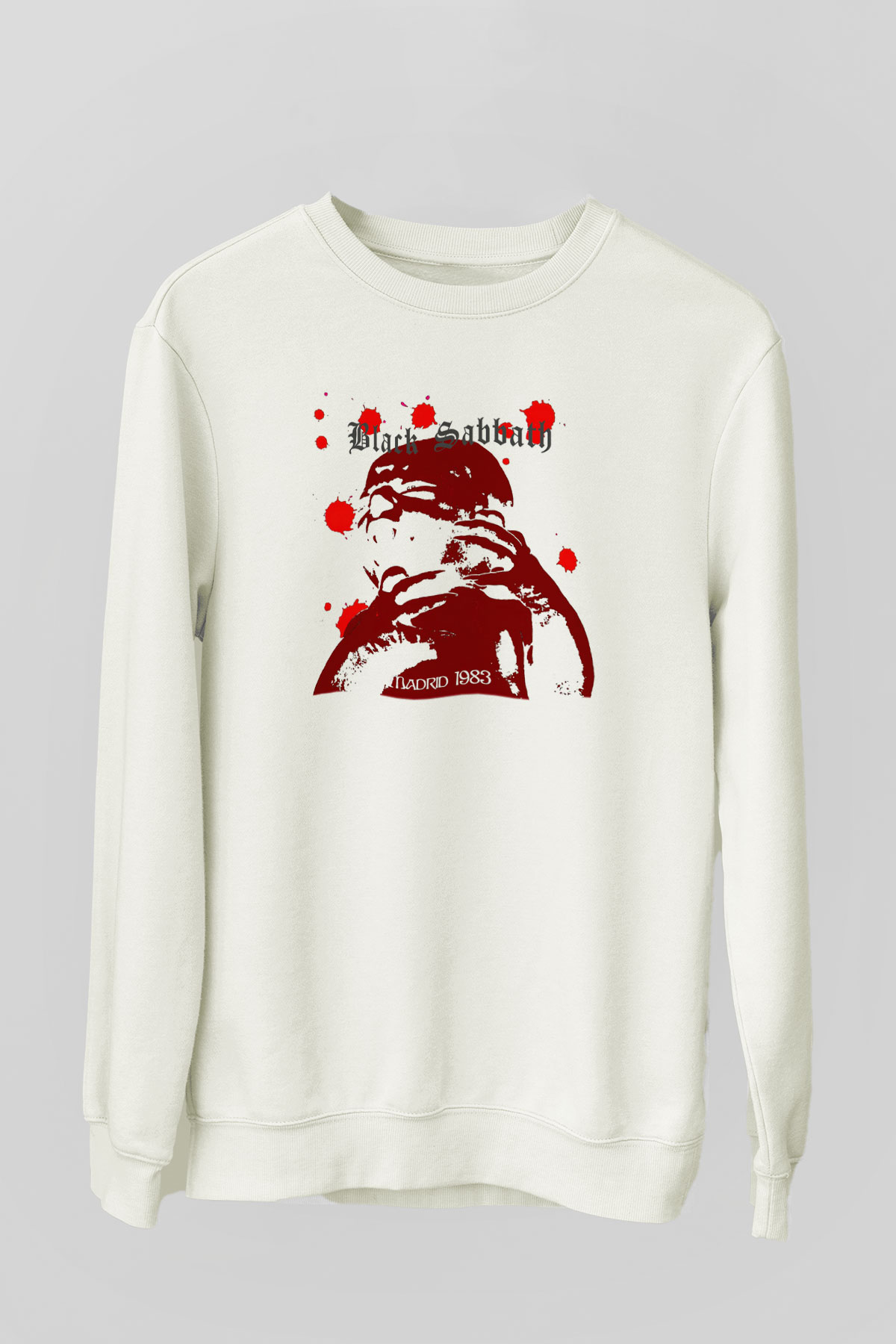Black Sabbath Beyaz Unisex Sweatshirt