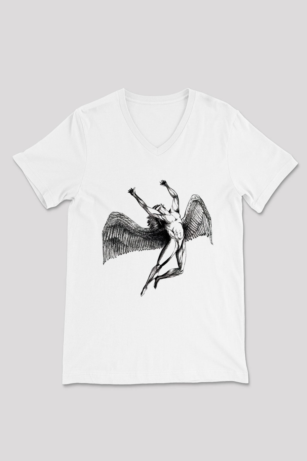 Black Sabbath Beyaz Unisex V Yaka Tişört