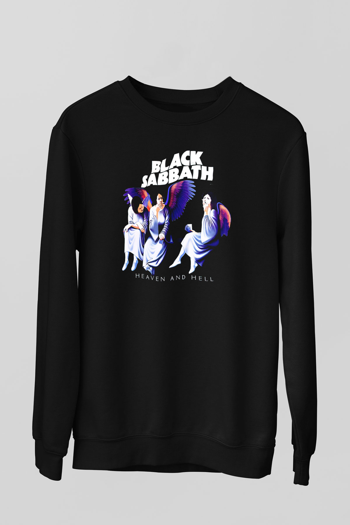 Black Sabbath Heaven And Hell Siyah Unisex Sweatshirt