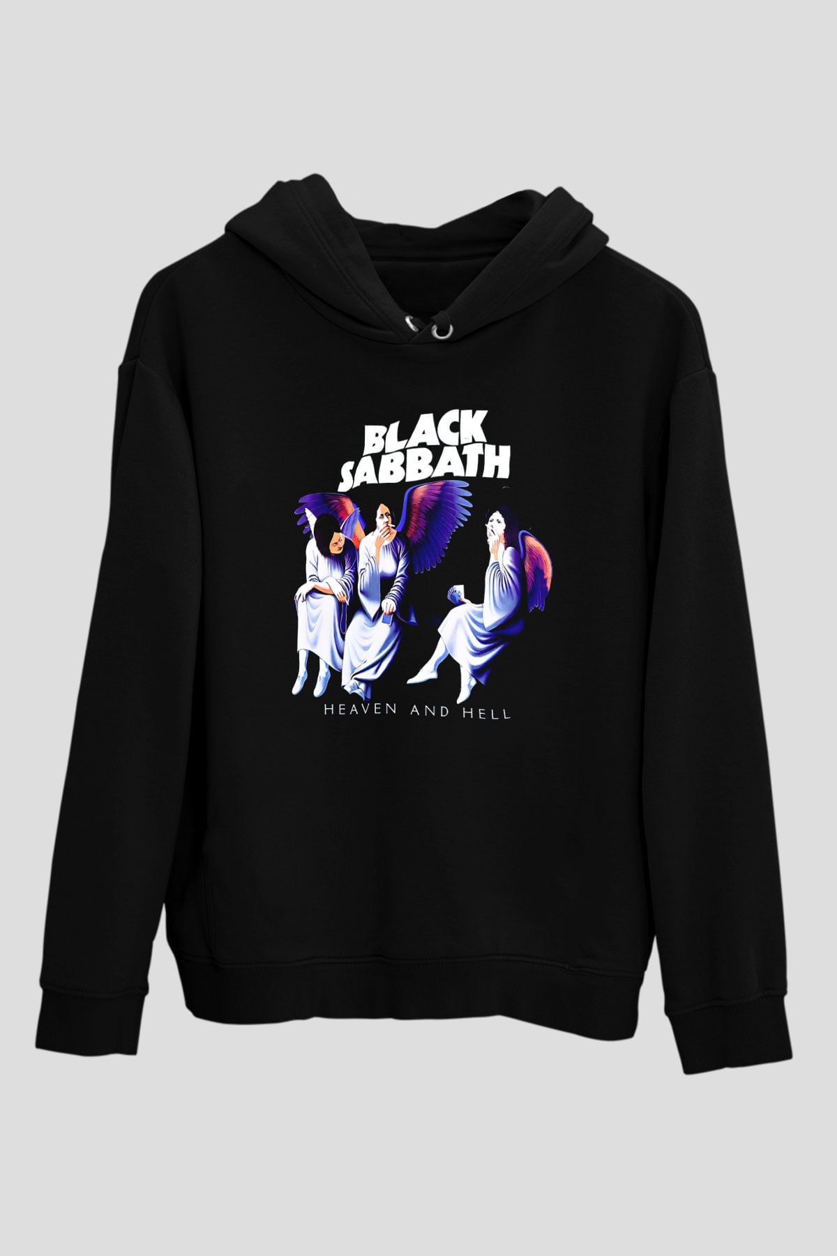 Black Sabbath Heaven And Hell Siyah Unisex Kapüşonlu Sweatshirt