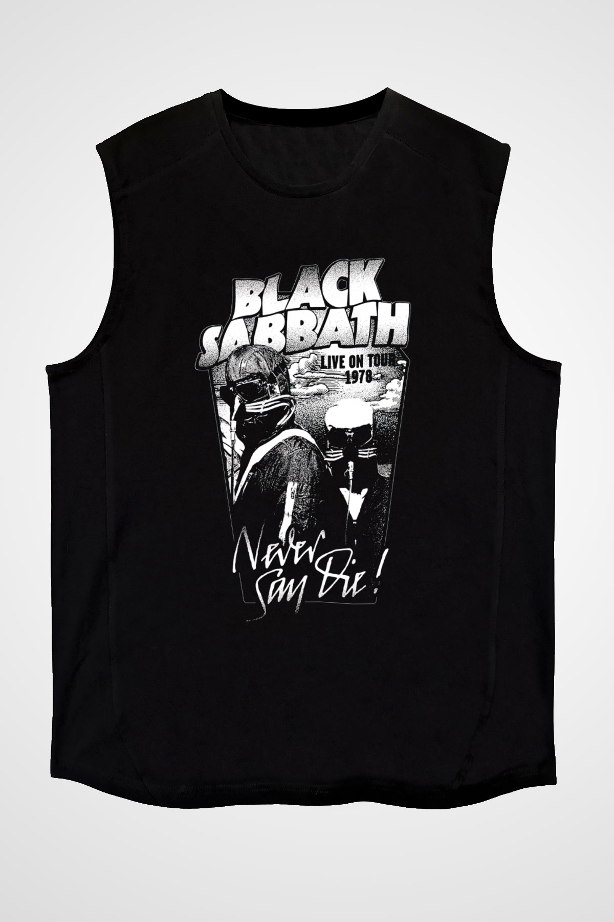 Black Sabbath Never Say Die Siyah Unisex Kolsuz Tişört