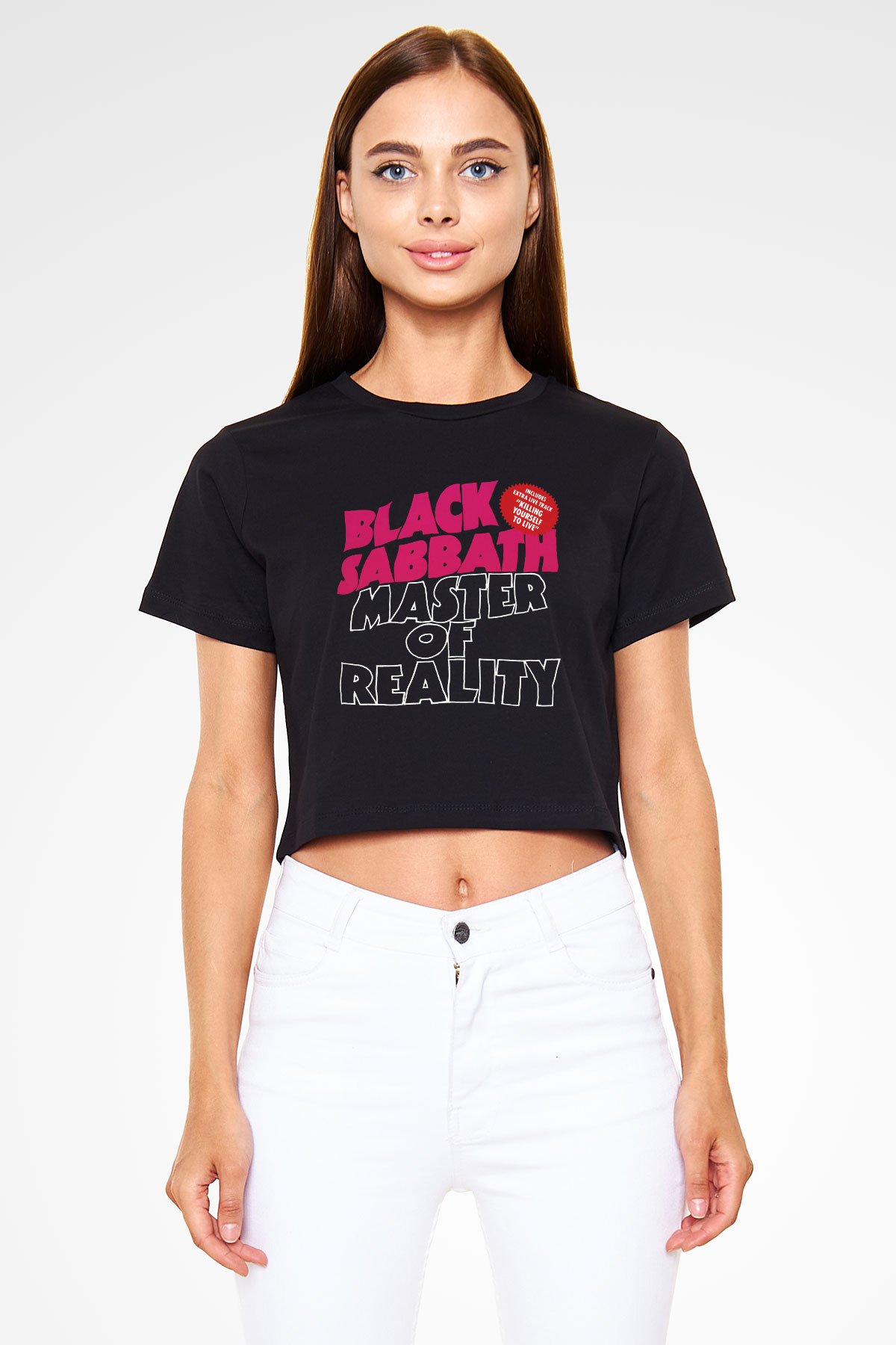 Black Sabbath Siyah Crop Top Tişört