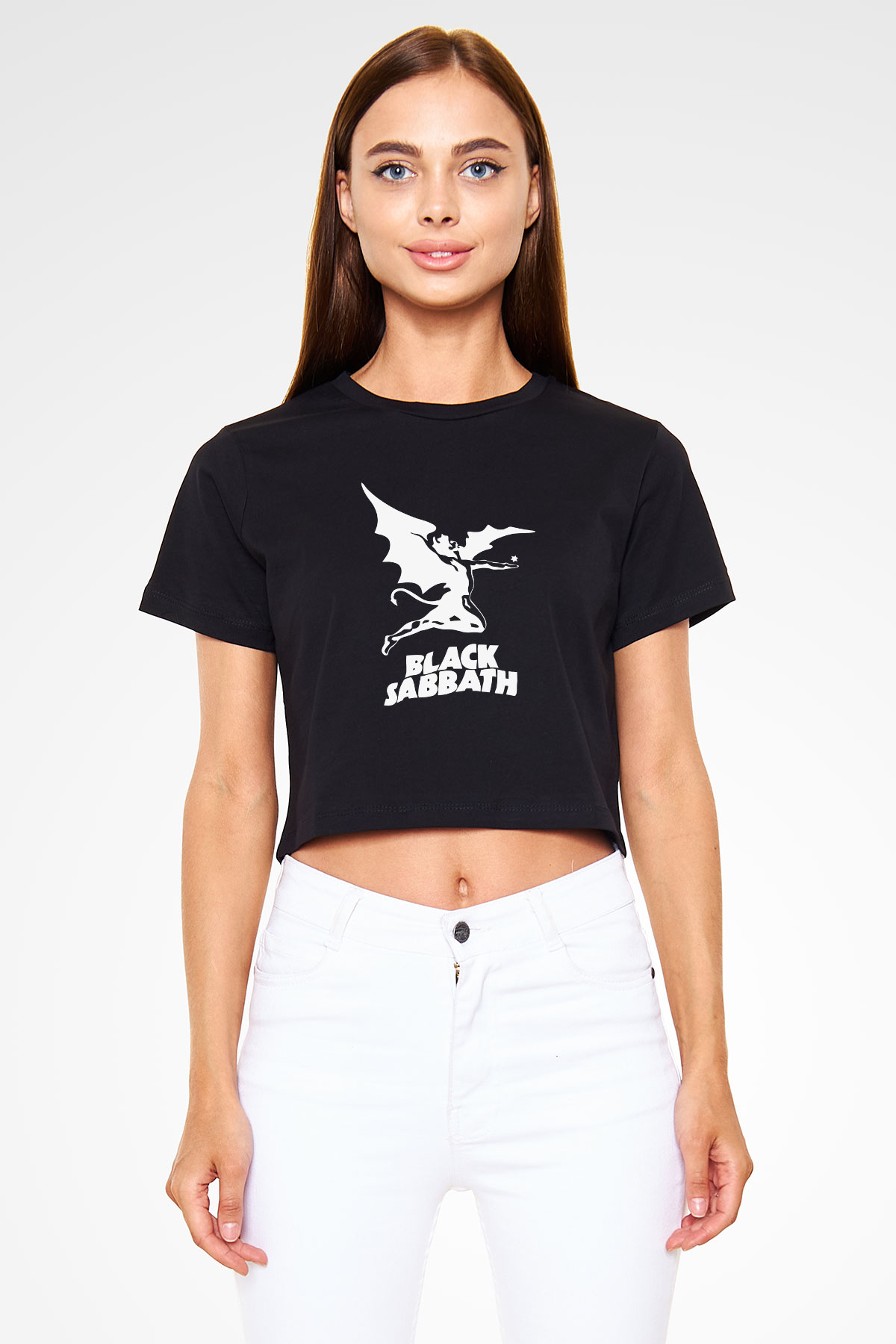 Black Sabbath Siyah Crop Top Tişört