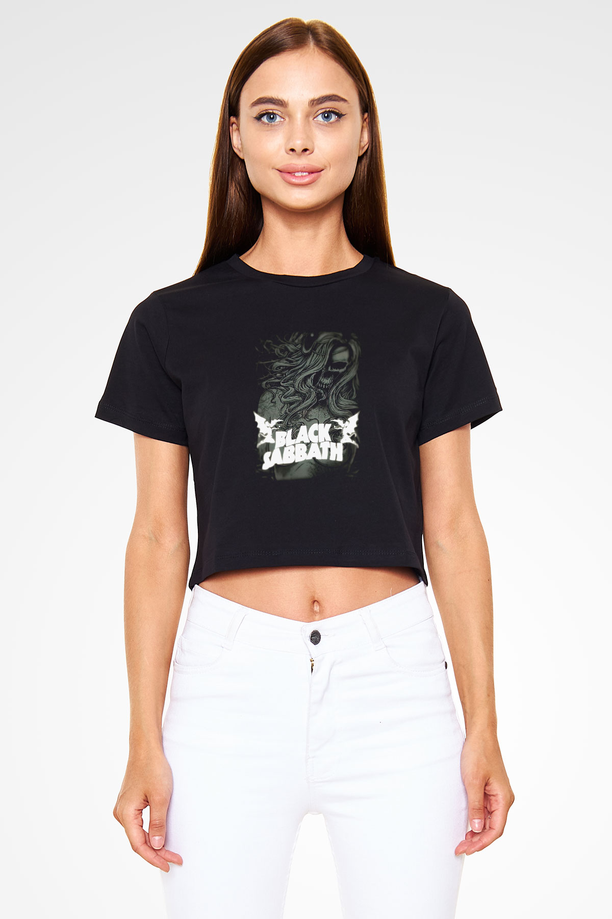 Black Sabbath Siyah Crop Top Tişört