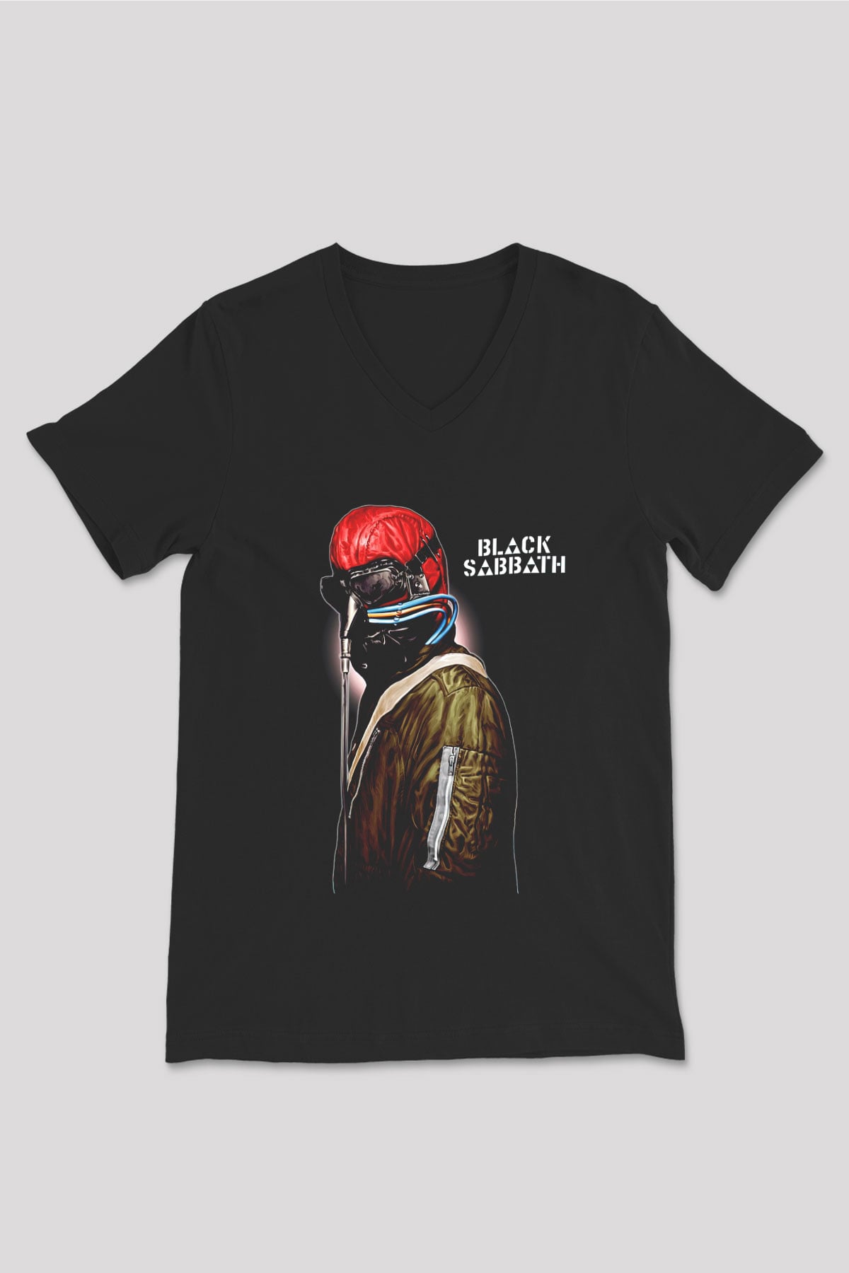 Black Sabbath Siyah Unisex V Yaka Tişört T-Shirt