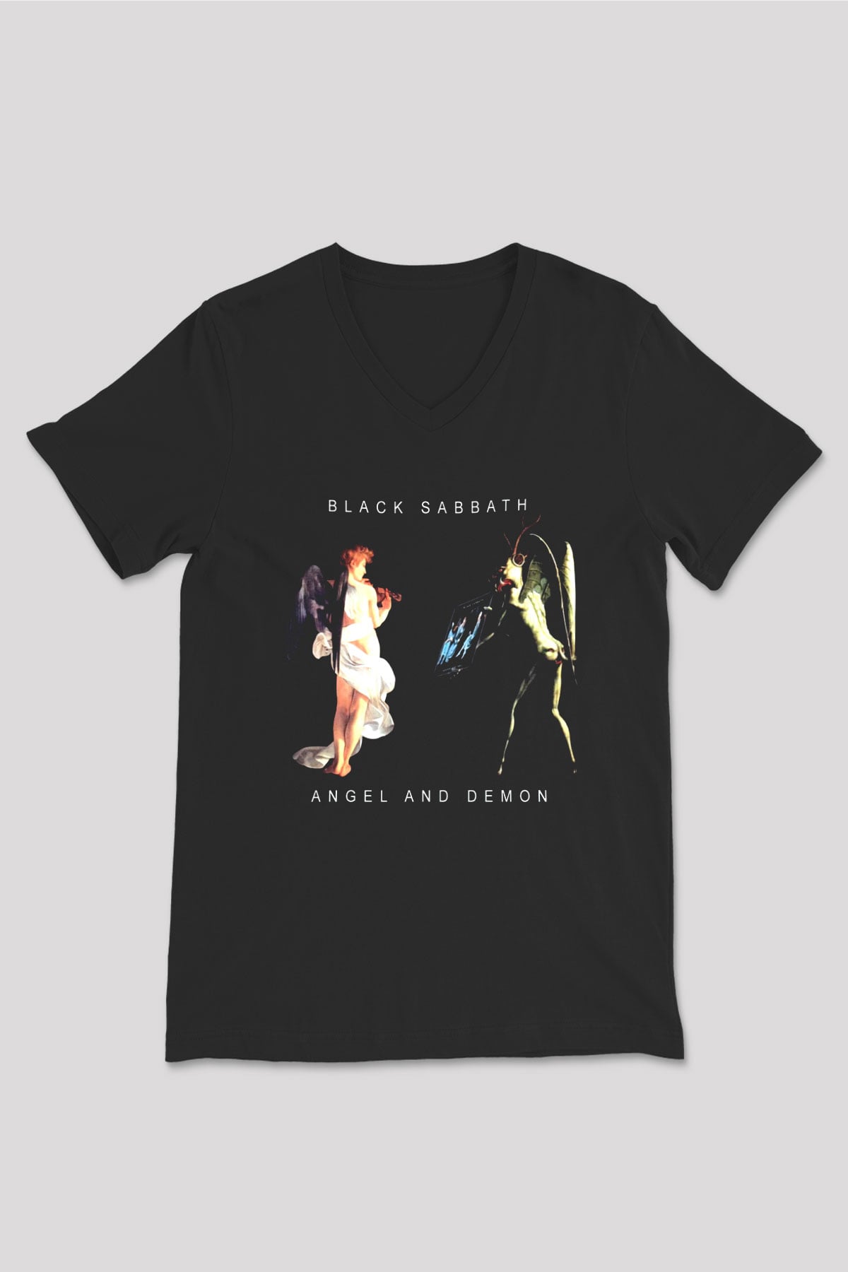 Black Sabbath Siyah Unisex V Yaka Tişört T-Shirt