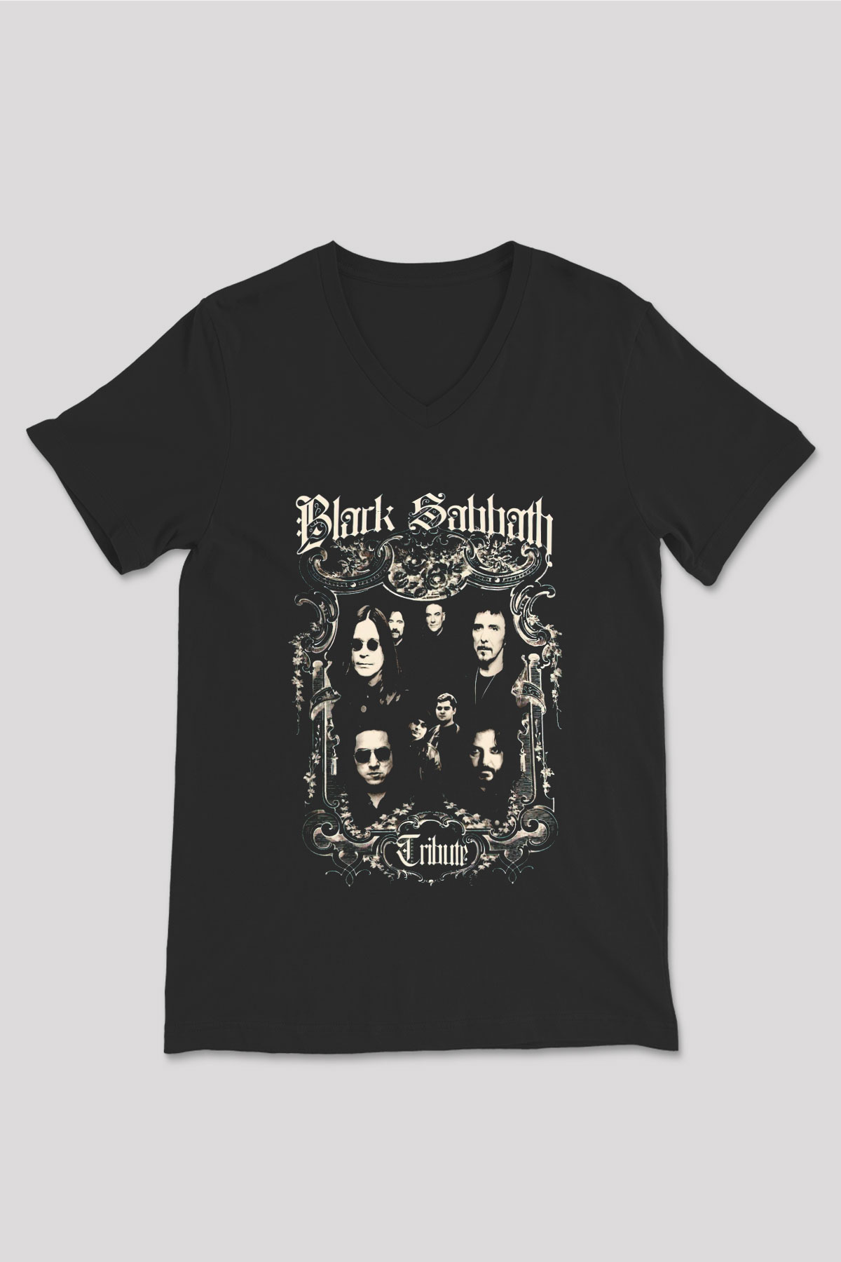 Black Sabbath Tribute Siyah Unisex V Yaka Tişört