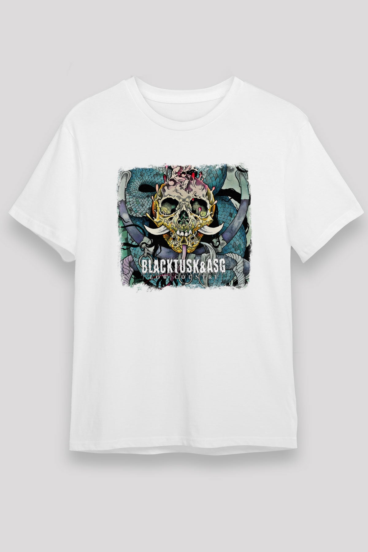 Black Tusk Baskılı Unisex Beyaz Tişört