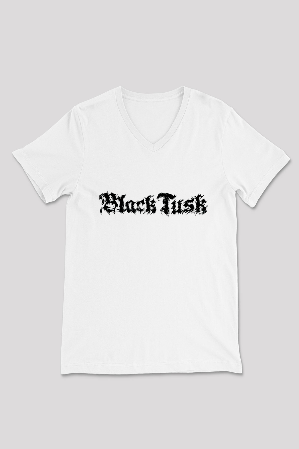 Black Tusk Beyaz Unisex V Yaka Tişört