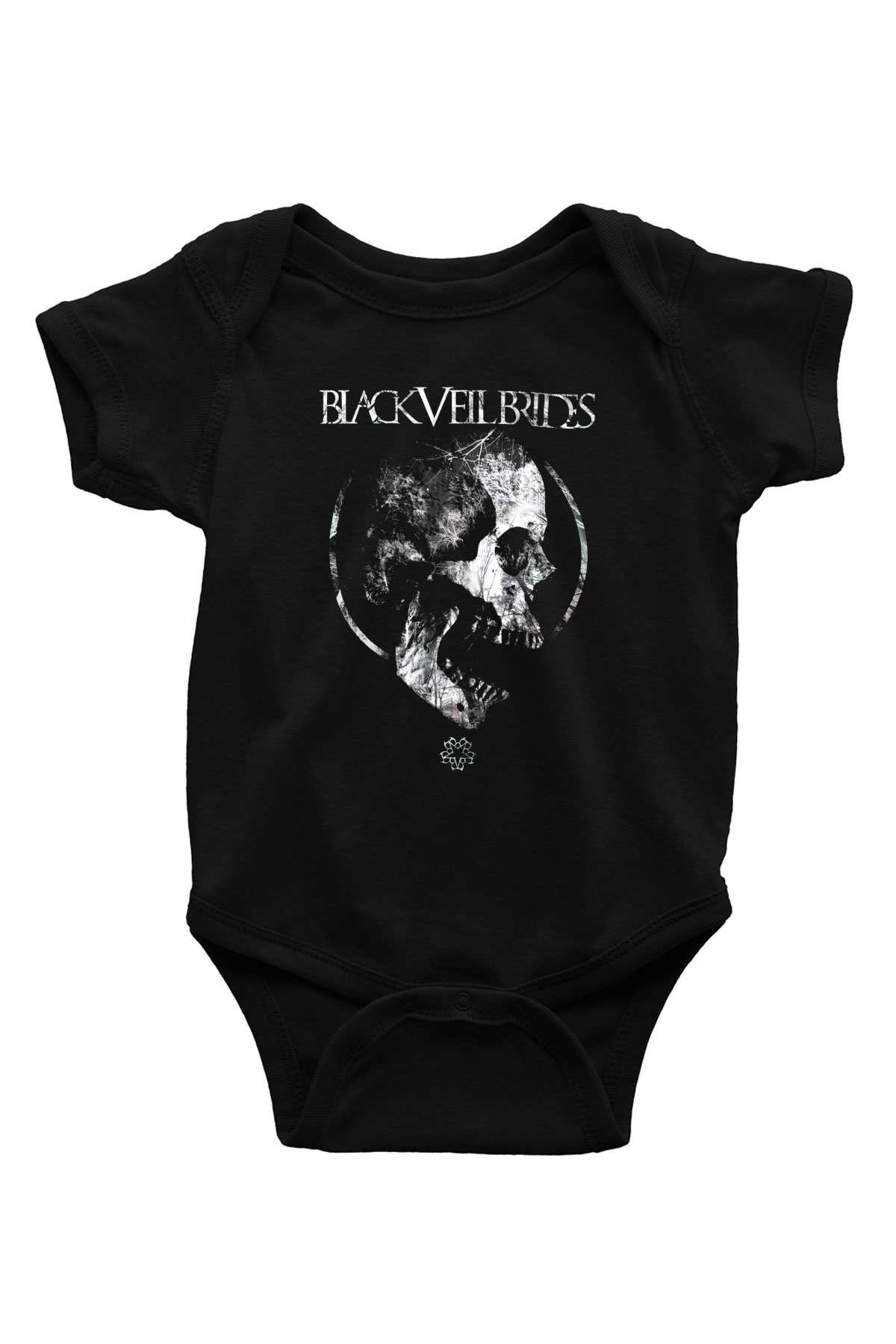 Black Veil Brides Baskılı Siyah Bebek Body - Zıbın